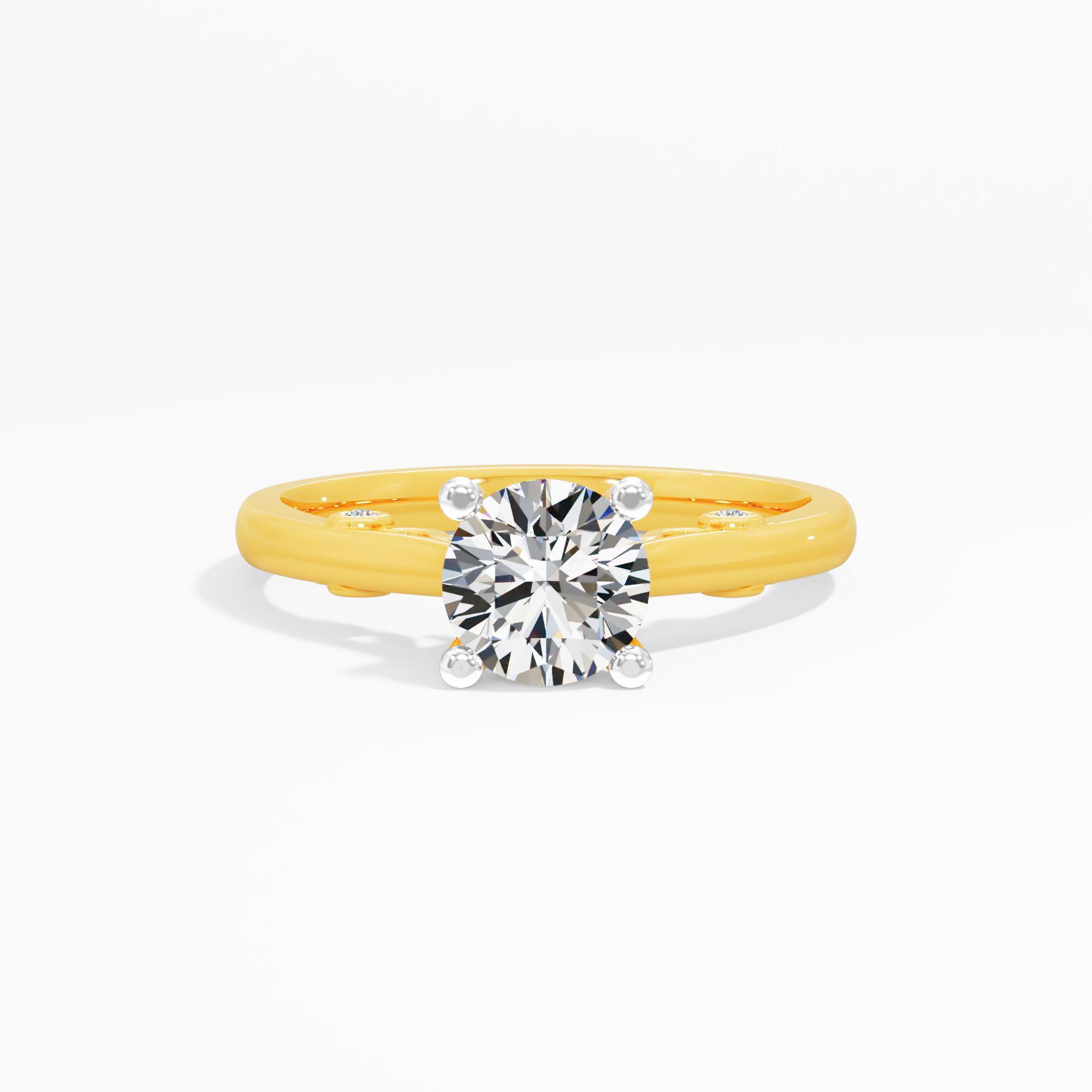 Hidden Bloom Solitaire Ring in 9KT Yellow Gold (Diamond Quality: FG-VVS VS)