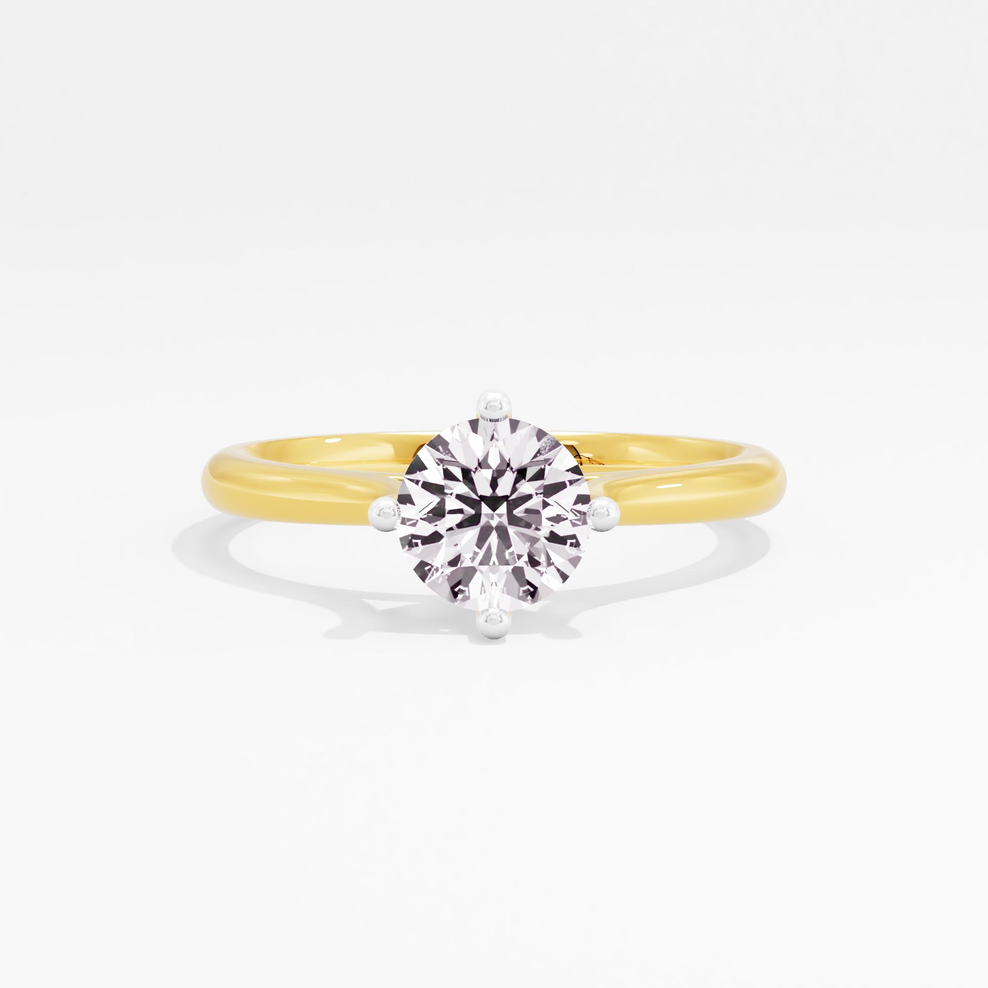 Crowned Radiance Solitaire Ring in 9KT Yellow Gold (Diamond Quality: FG-VVS VS)