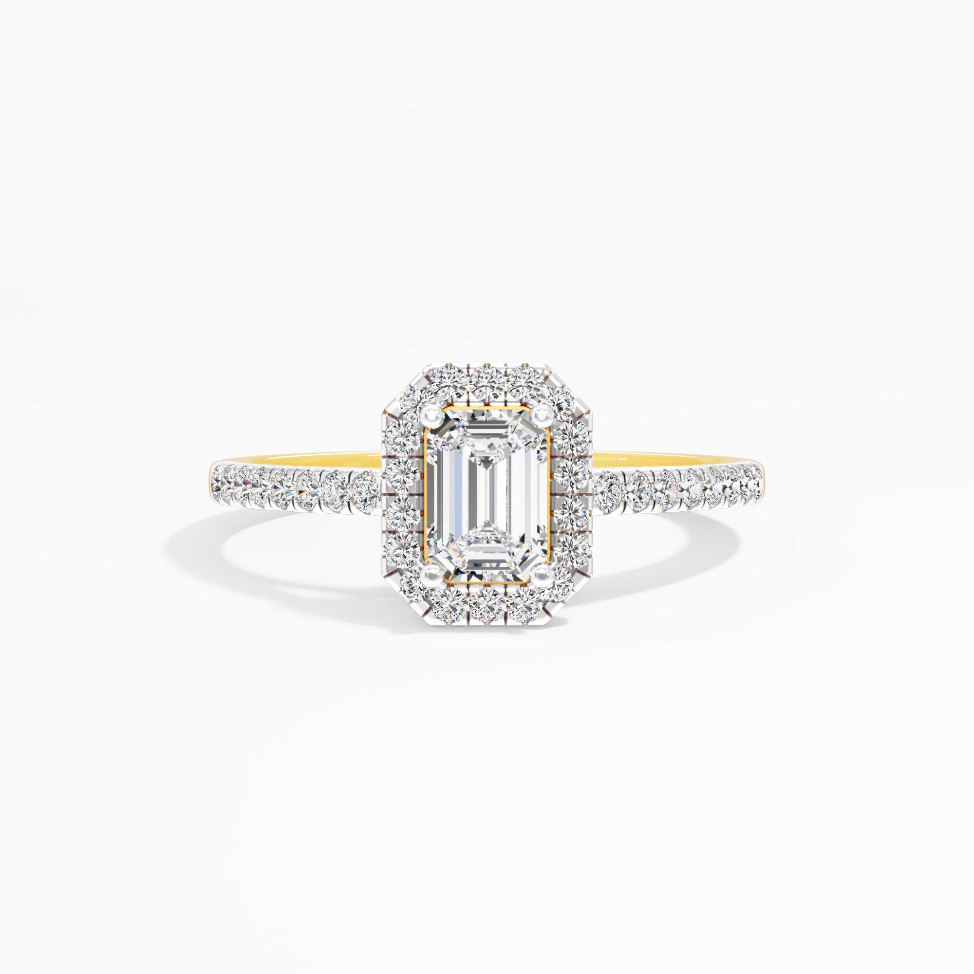 Aurora Bliss Halo Ring in 9KT Yellow Gold (Diamond Quality: FG-VVS VS)