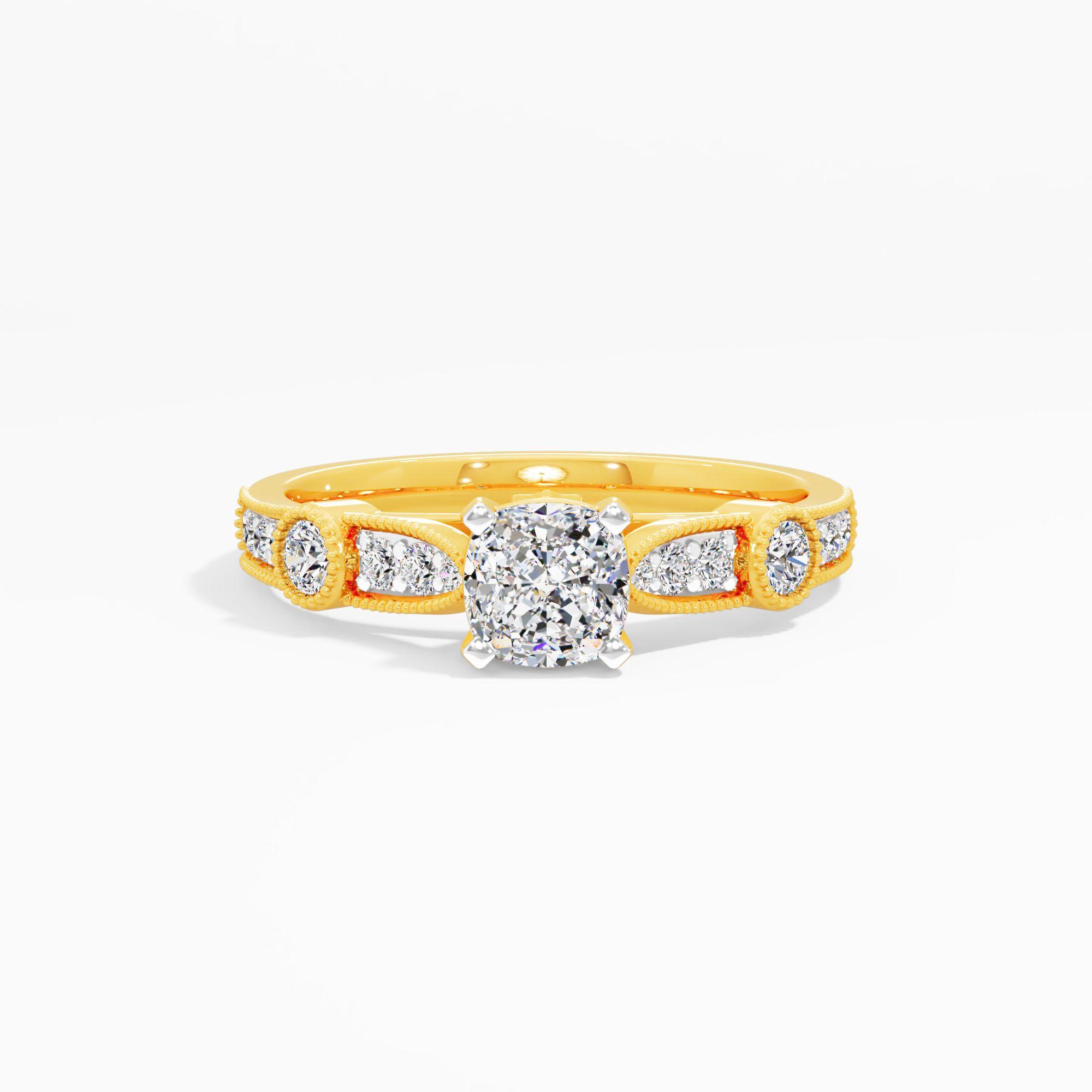 Vintage Eclat Solitaire Ring in 9KT Yellow Gold (Diamond Quality: FG-VVS VS)