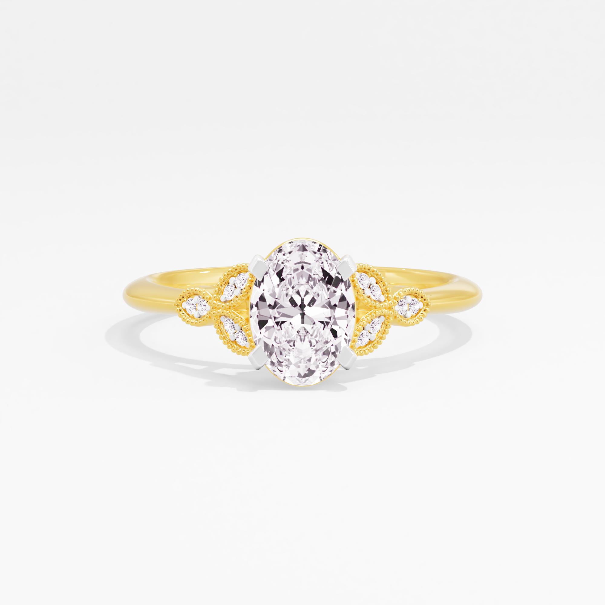 Antique Charm Solitaire Ring in 9KT Yellow Gold (Diamond Quality: FG-VVS VS)