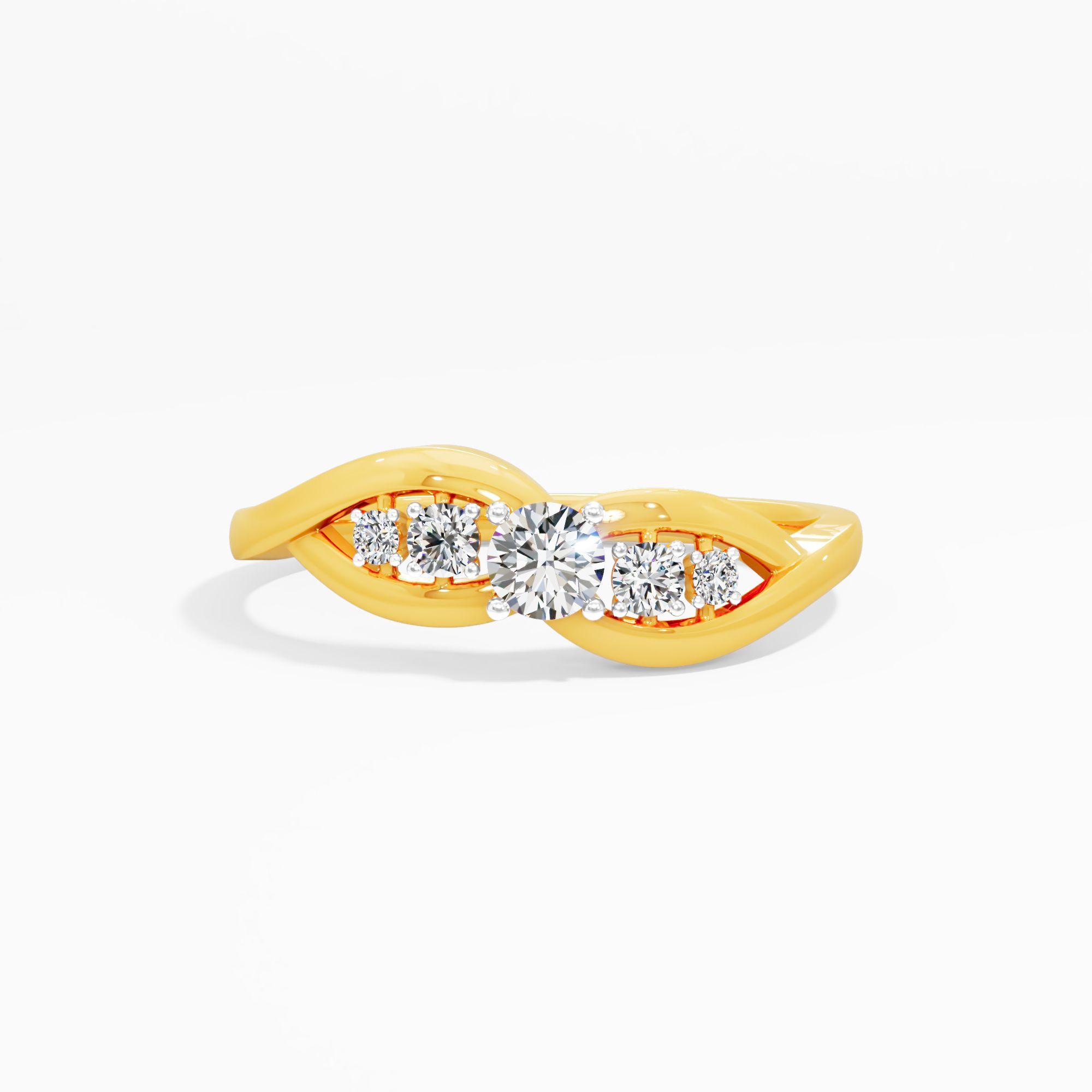 Graceful Ardour Solitaire Ring in 9KT Yellow Gold (Diamond Quality: FG-VVS VS)