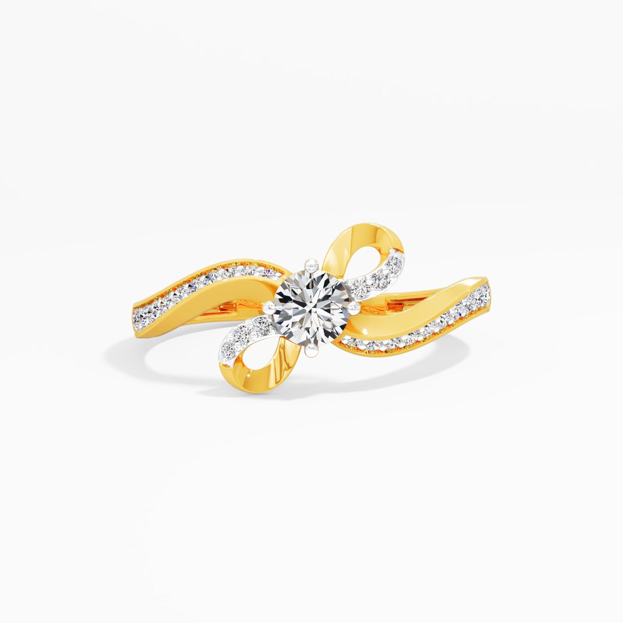 The Promise Loop Diamond Ring in 9KT Yellow Gold (Diamond Quality: FG-VVS VS)