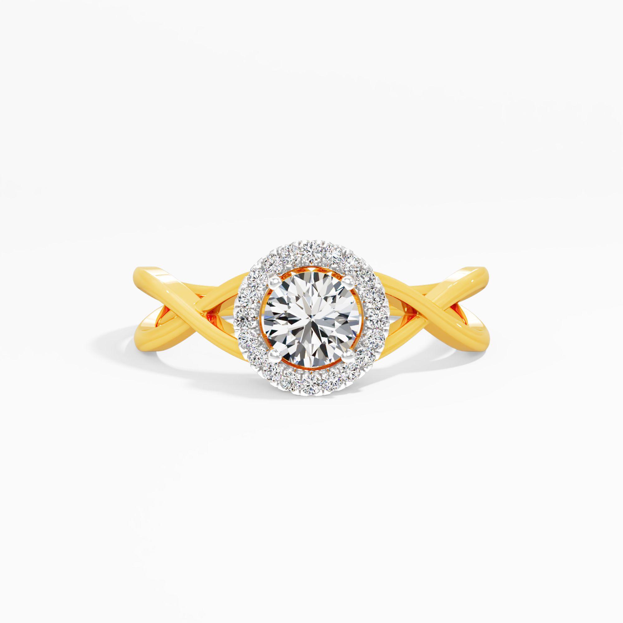 The Eternal Weave Halo Ring in 9KT Yellow Gold (Diamond Quality: FG-VVS VS)