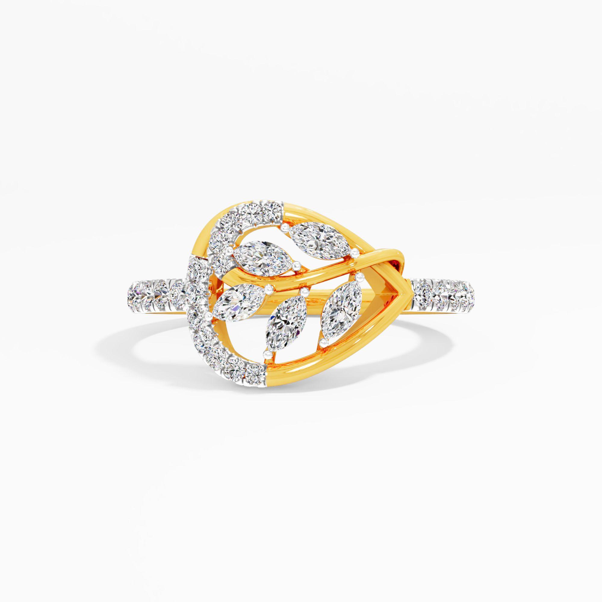 Mystical Veil Ring in 9KT Yellow Gold (Diamond Quality: FG-VVS VS)