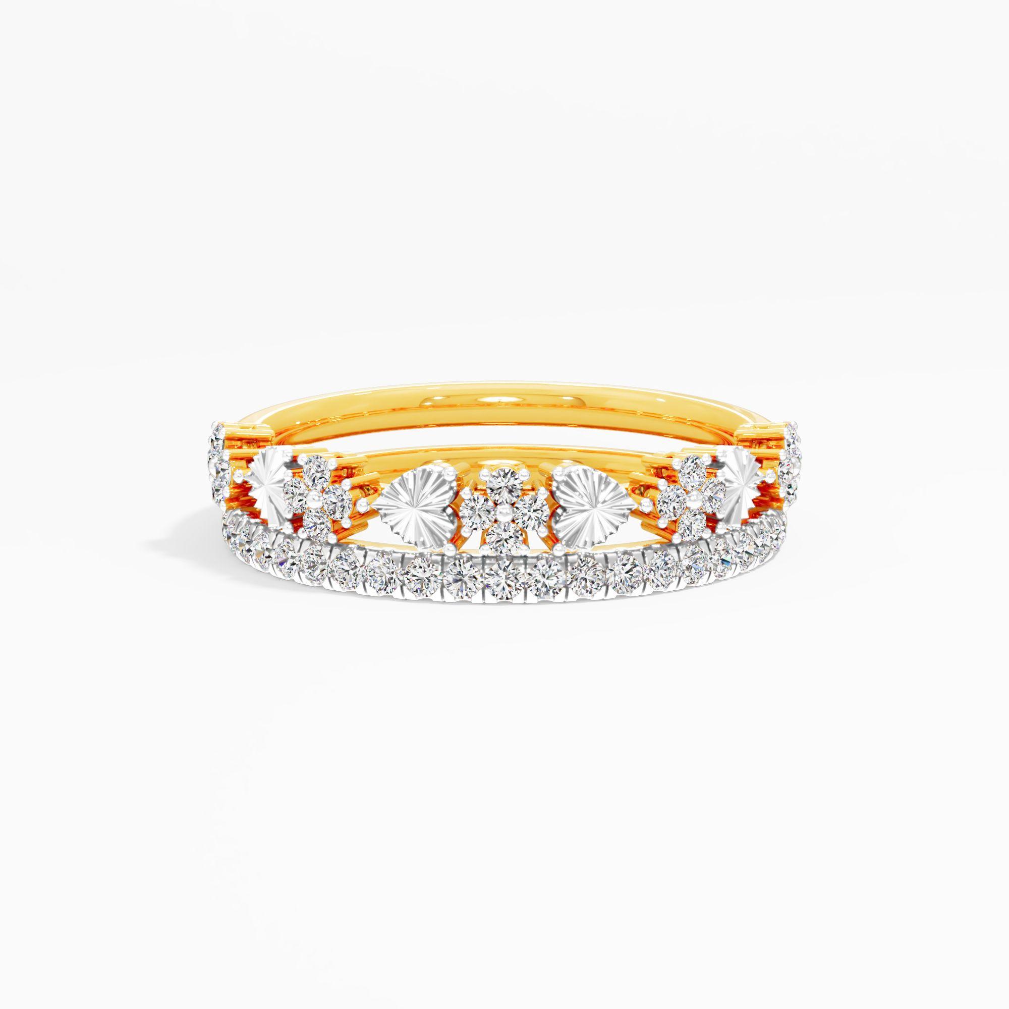 Everlove Stackable Heart and Eternity Bands in 9KT Yellow Gold (Diamond Quality: FG-VVS VS)