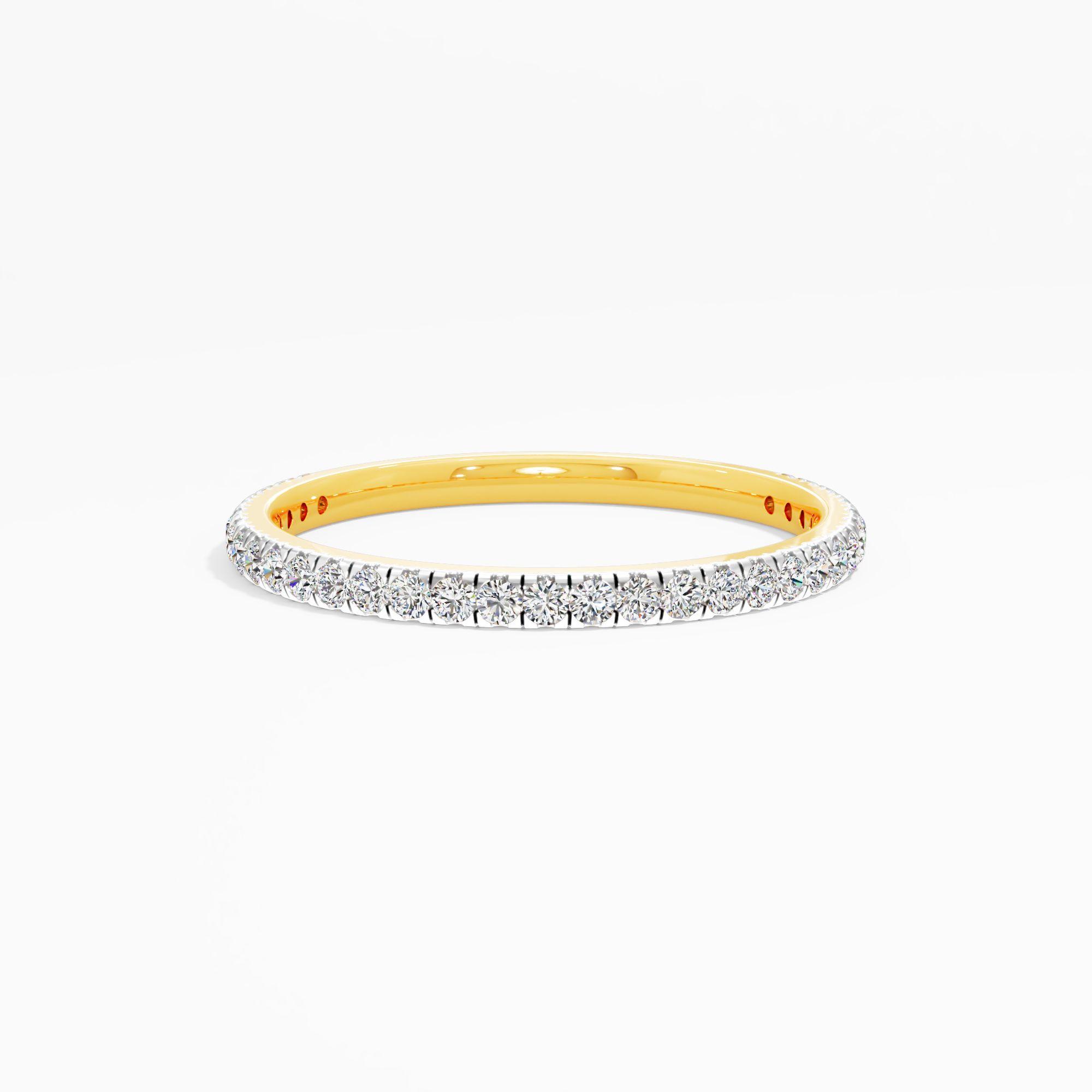 Chic Glam Half Eternity Band in 9KT Yellow Gold (Diamond Quality: FG-VVS VS)
