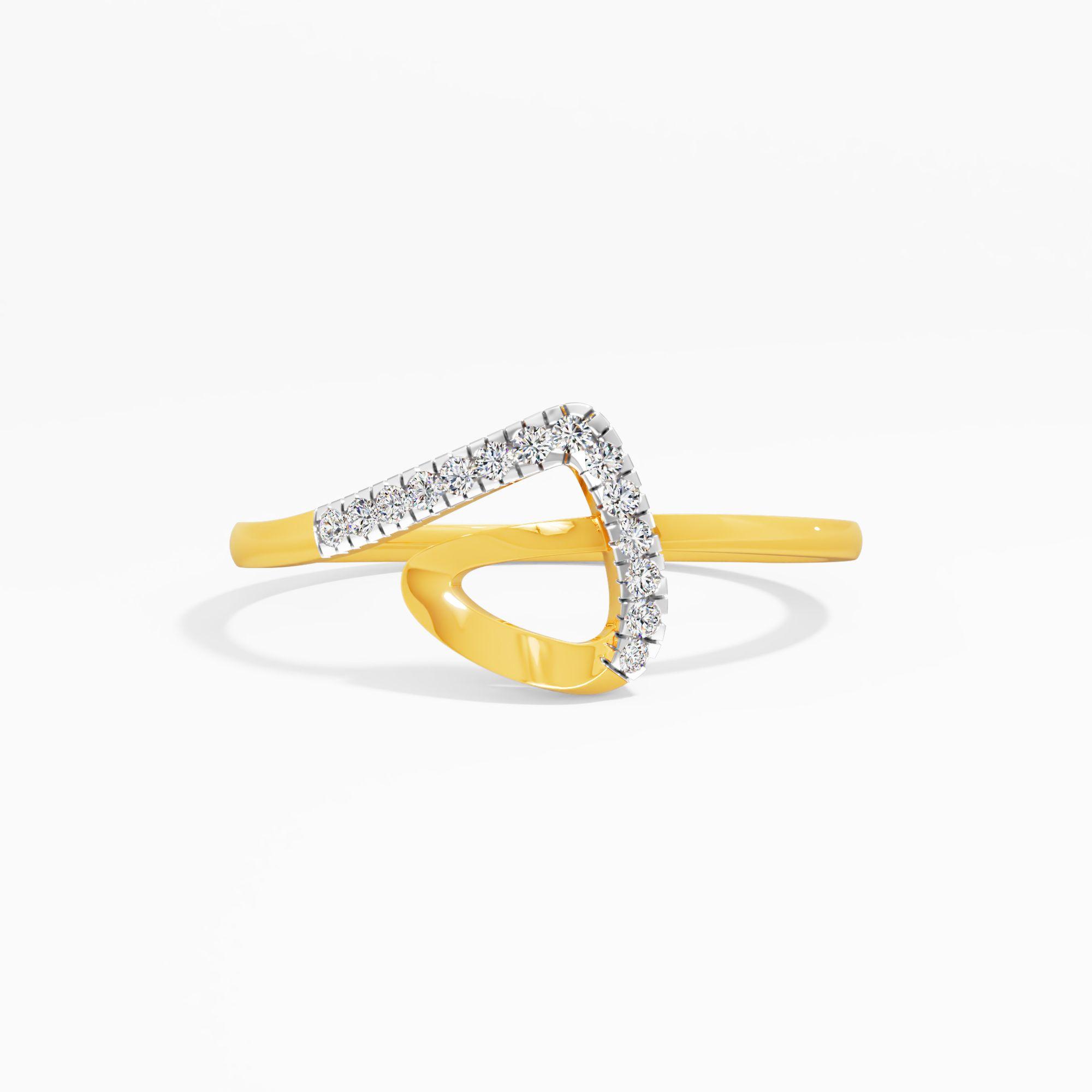 Radiant Summit Vanki Diamond Ring in 9KT Yellow Gold (Diamond Quality: FG-VVS VS)