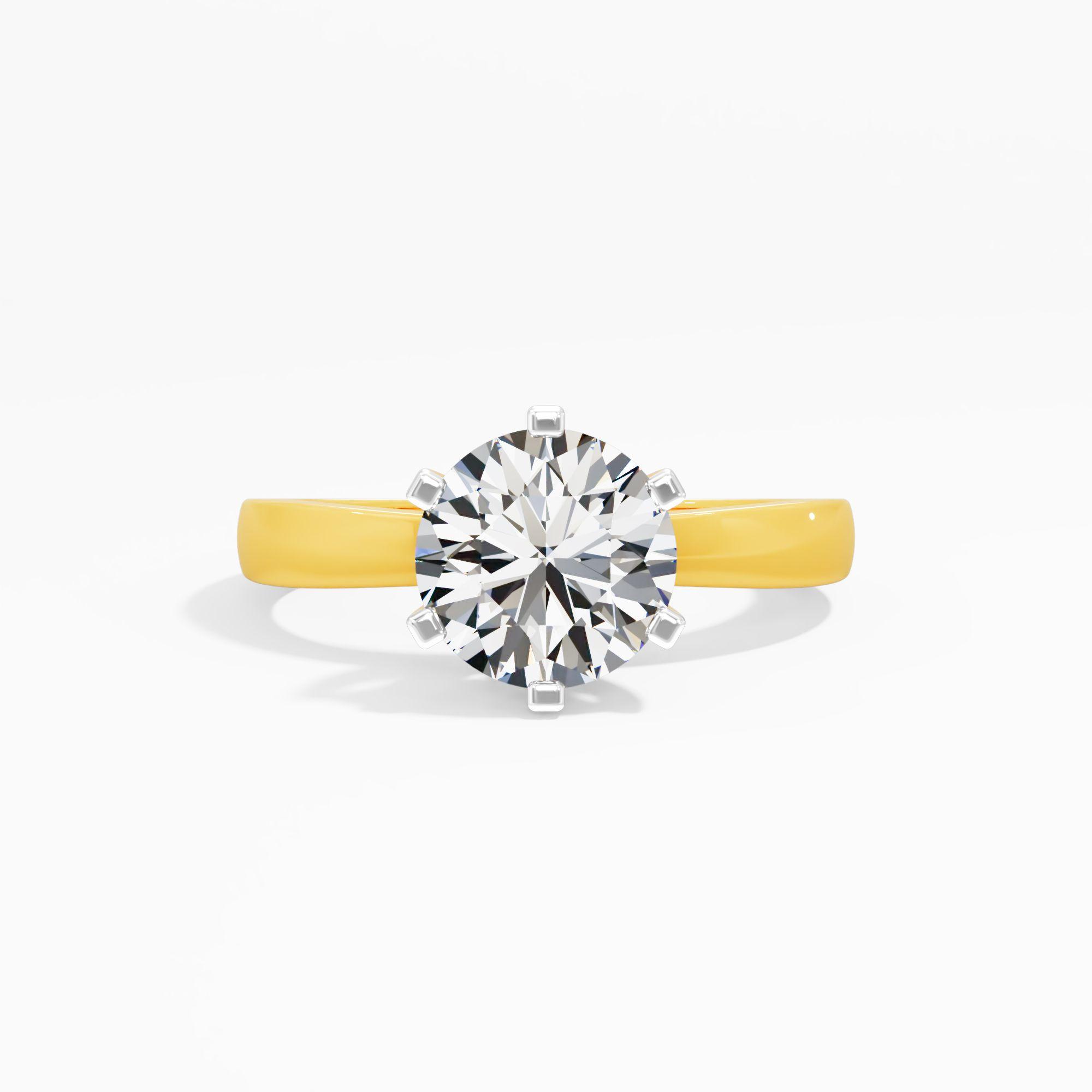 Classic Six Prong Solitaire Ring in 9KT Yellow Gold (Diamond Quality: FG-VVS VS)