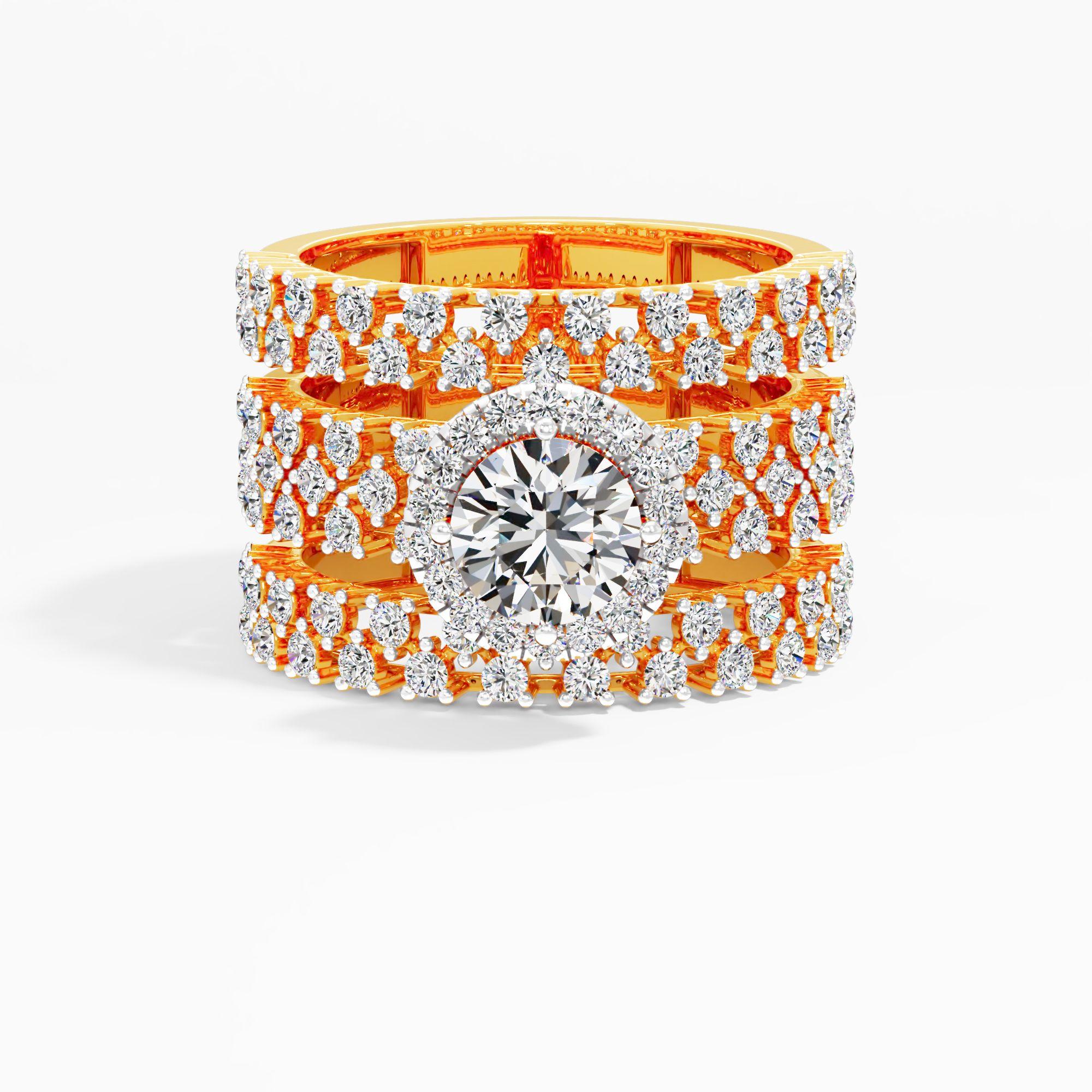 Diadem Panoply Solitaire Ring in 9KT Yellow Gold (Diamond Quality: FG-VVS VS)