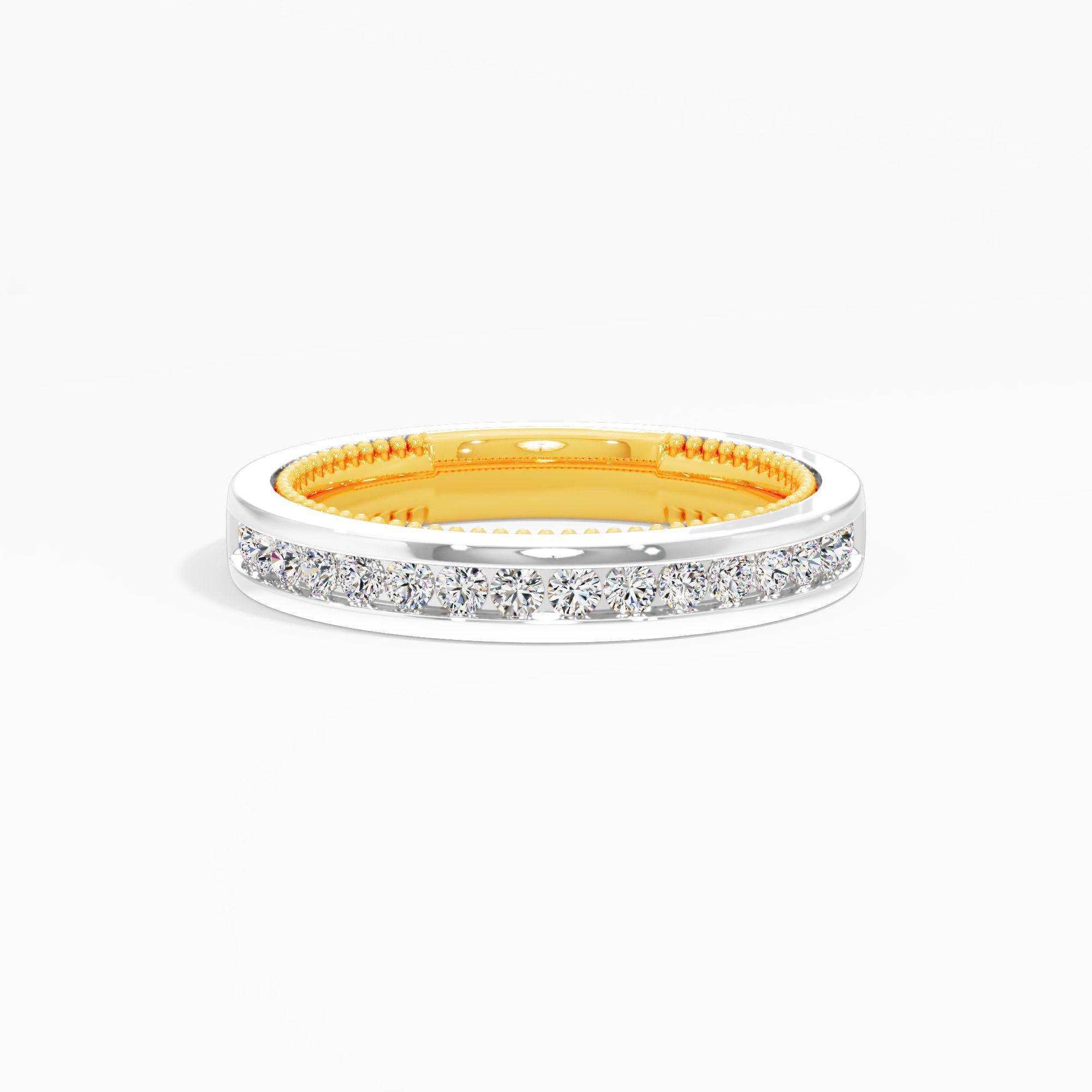 Eternal Light 2 Tone Diamond Band 9k Yellow Gold And White Gold 0.24ct in 9KT Yellow Gold (Diamond Quality: FG-VVS VS)