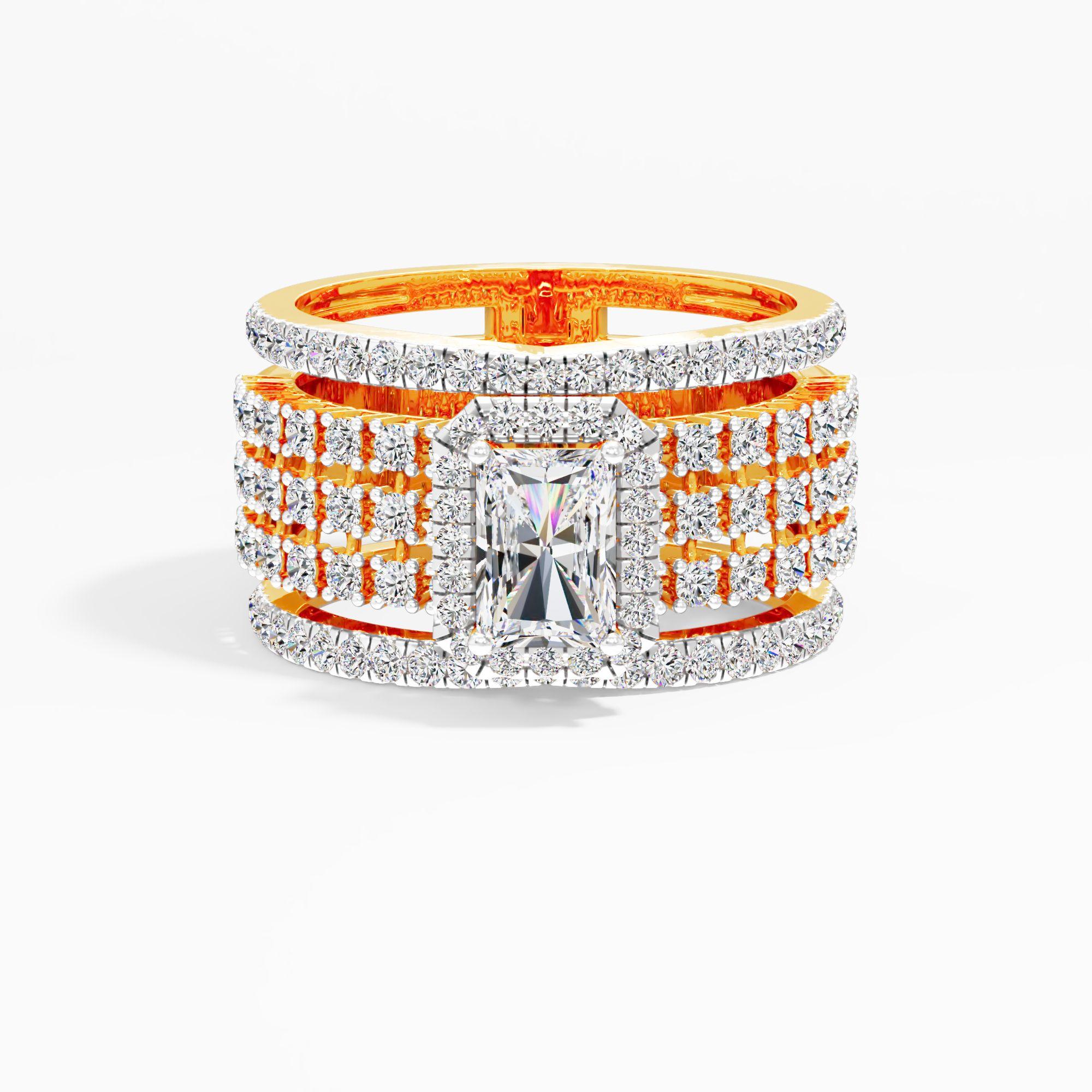 Eternal Elegance Diamond Solitaire Ring in 18KT Yellow Gold & White Gold (Diamond Quality: FG-VVS VS)