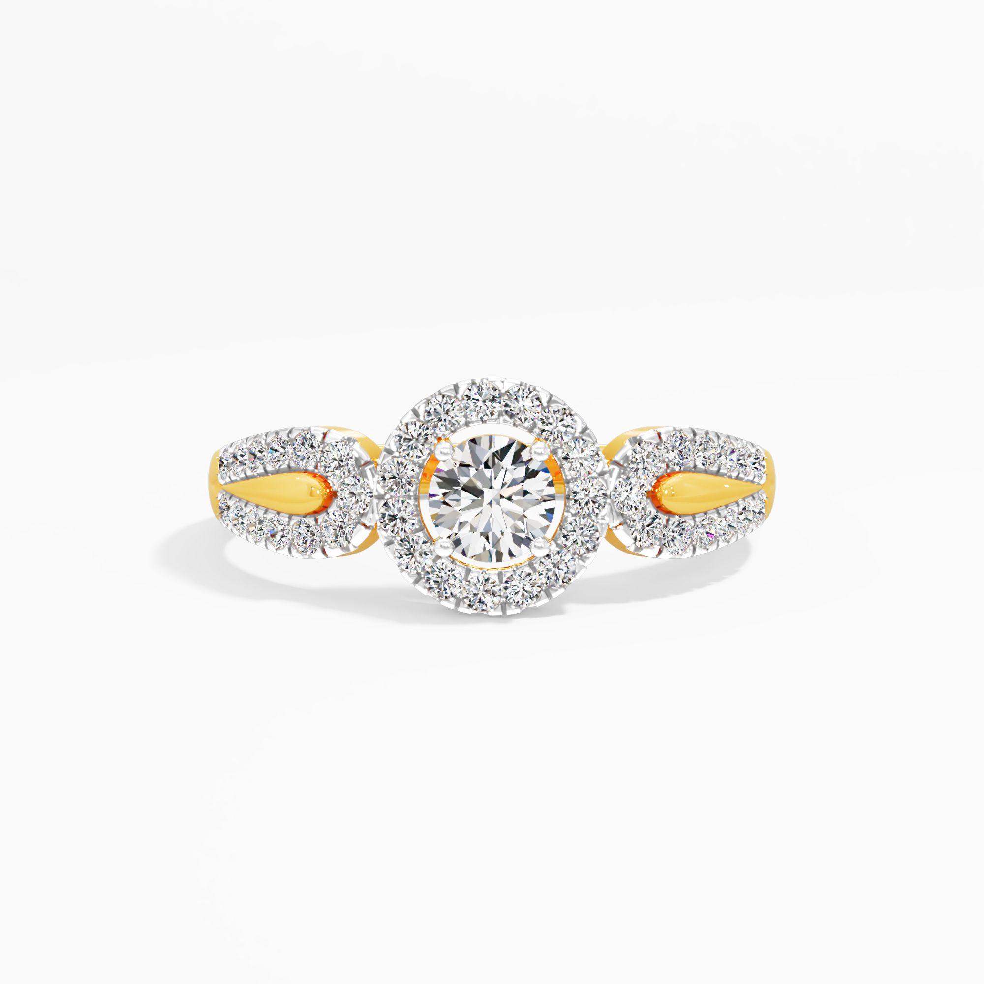 Embrace Double Halo Ring in 9KT Yellow Gold (Diamond Quality: FG-VVS VS)