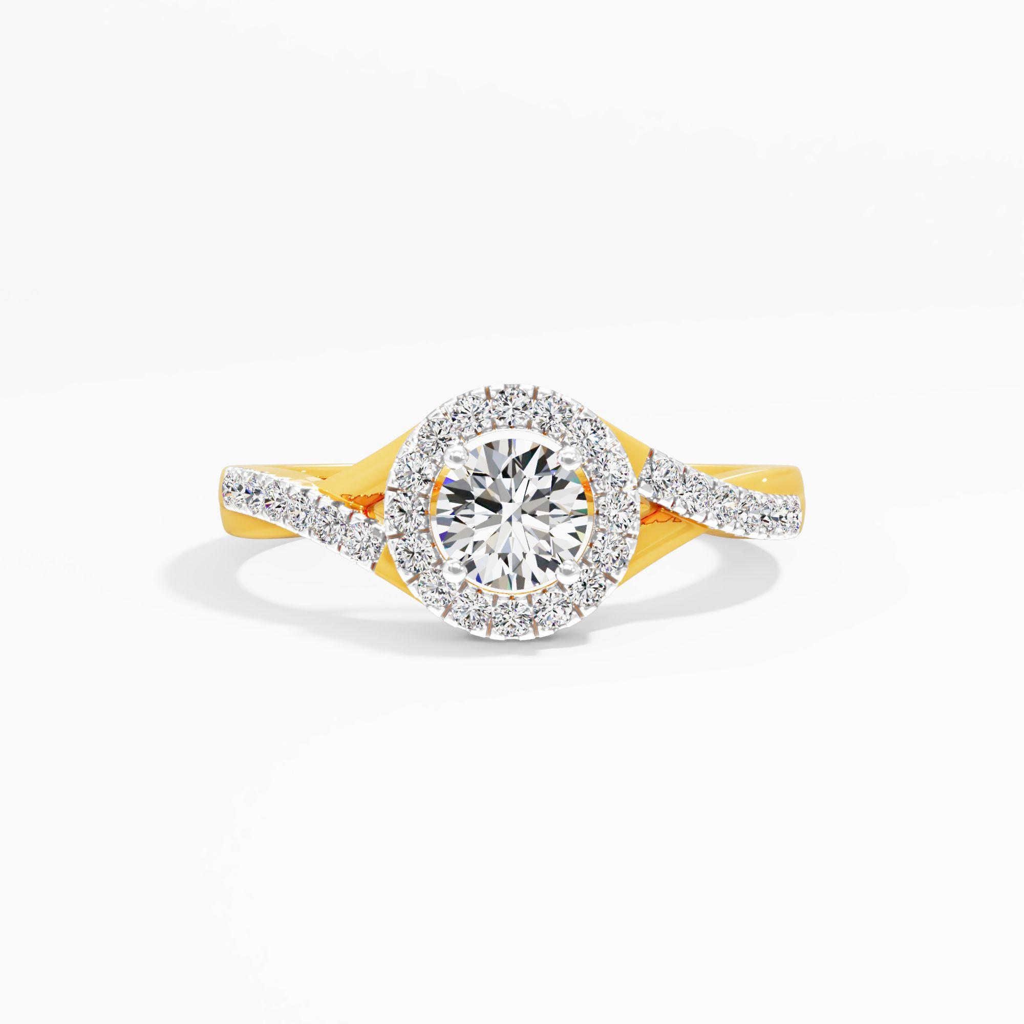The Nova Bloom Halo Ring in 9KT Yellow Gold (Diamond Quality: FG-VVS VS)