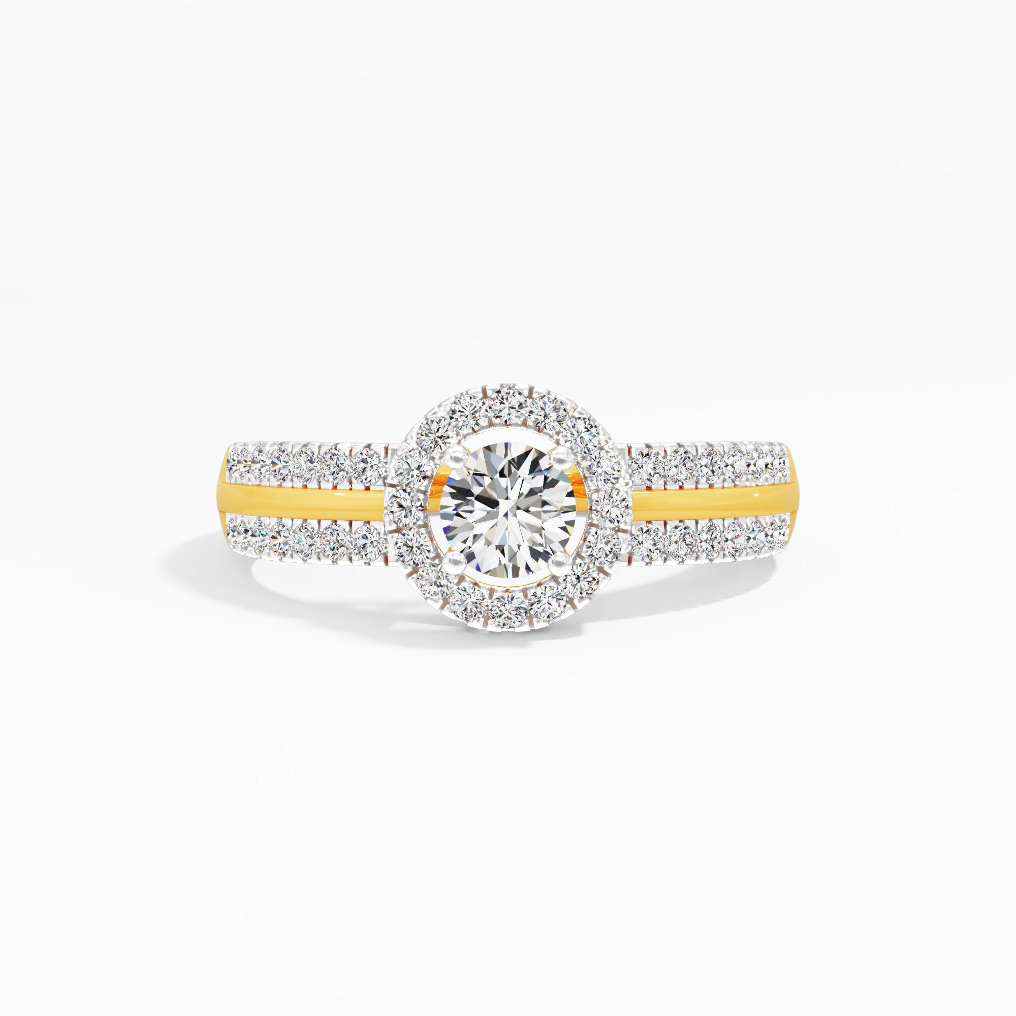 The Royal Avenue Halo Ring in 9KT Yellow Gold (Diamond Quality: FG-VVS VS)