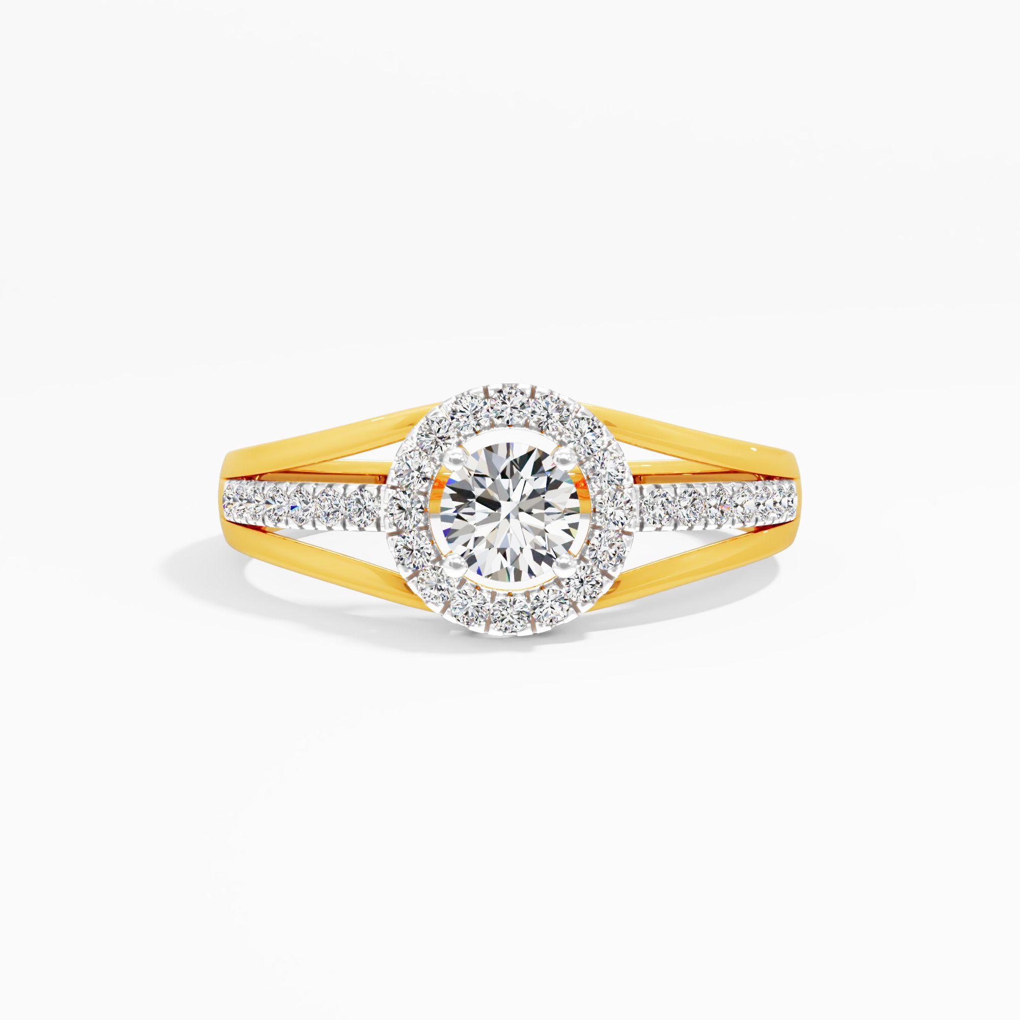 The Harmony Halo Ring in 9KT Yellow Gold (Diamond Quality: FG-VVS VS)