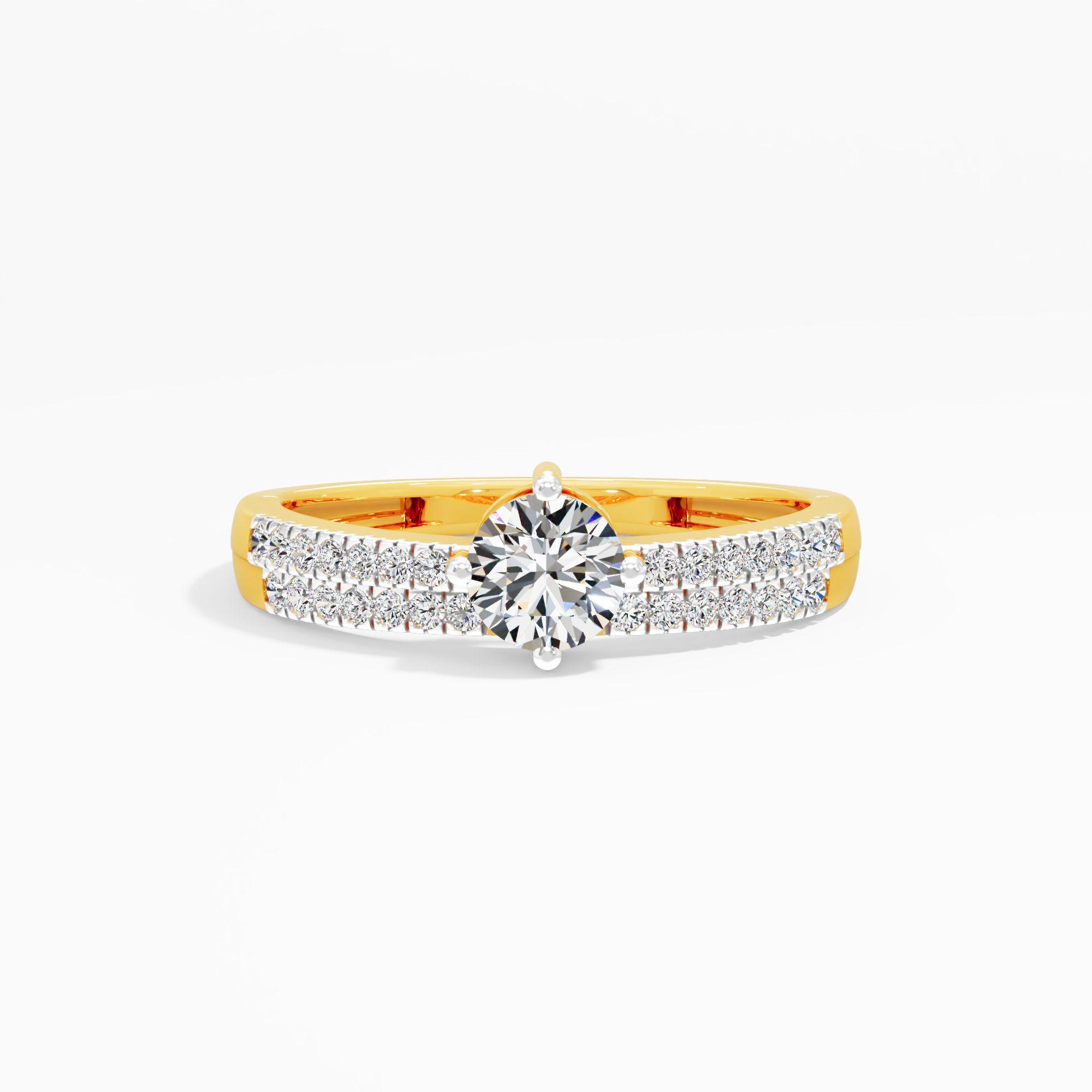 The Grand Avenue Solitaire Ring in 9KT Yellow Gold (Diamond Quality: FG-VVS VS)