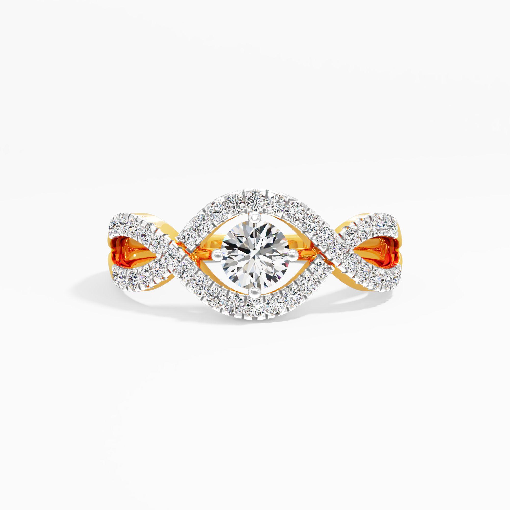 The Love Helix Halo Ring in 9KT Yellow Gold (Diamond Quality: FG-VVS VS)