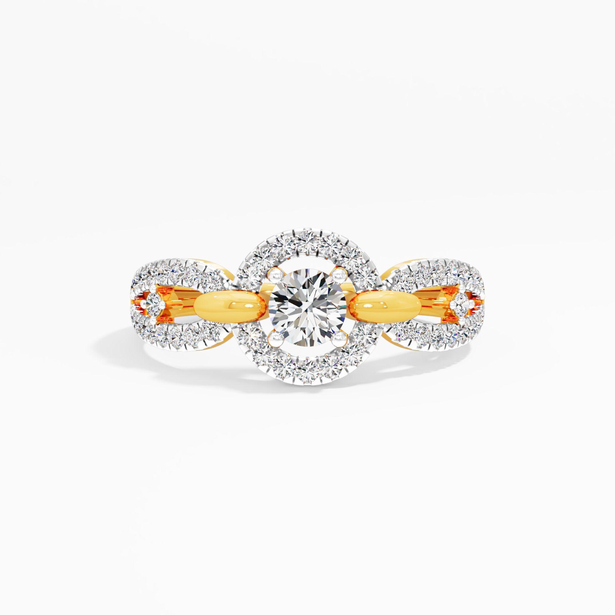 Orbit Link Solitaire Ring in 9KT Yellow Gold (Diamond Quality: FG-VVS VS)