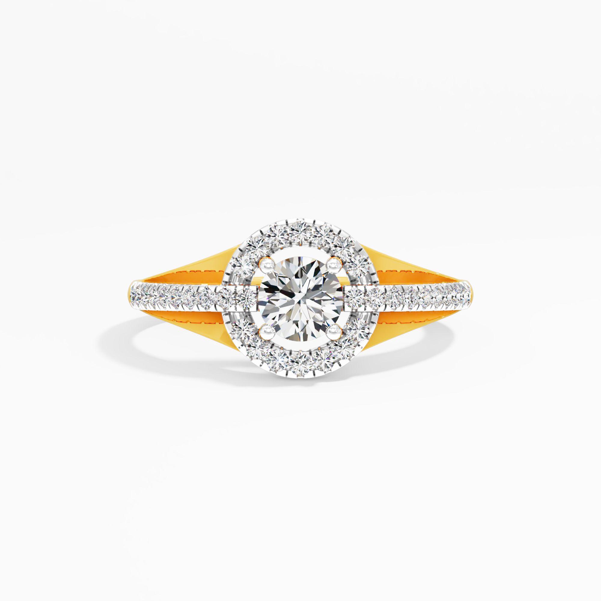 Embrace Halo Solitaire Ring in 9KT Yellow Gold (Diamond Quality: FG-VVS VS)