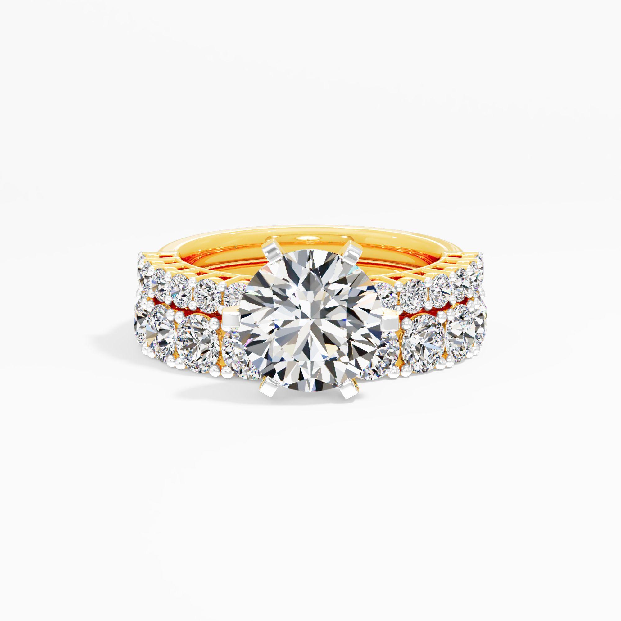 Lustrous Crest Solitaire Ring in 9KT Yellow Gold (Diamond Quality: FG-VVS VS)