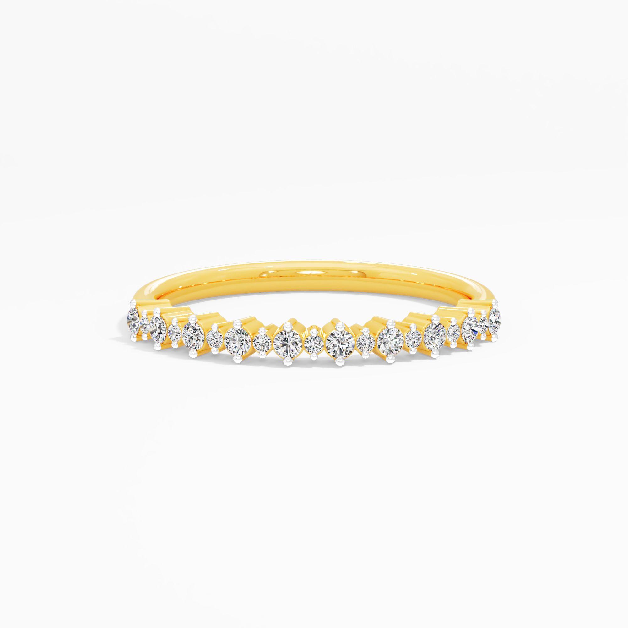 Diamond Crown Nesting Ring Band in 9KT Yellow Gold (Diamond Quality: FG-VVS VS)