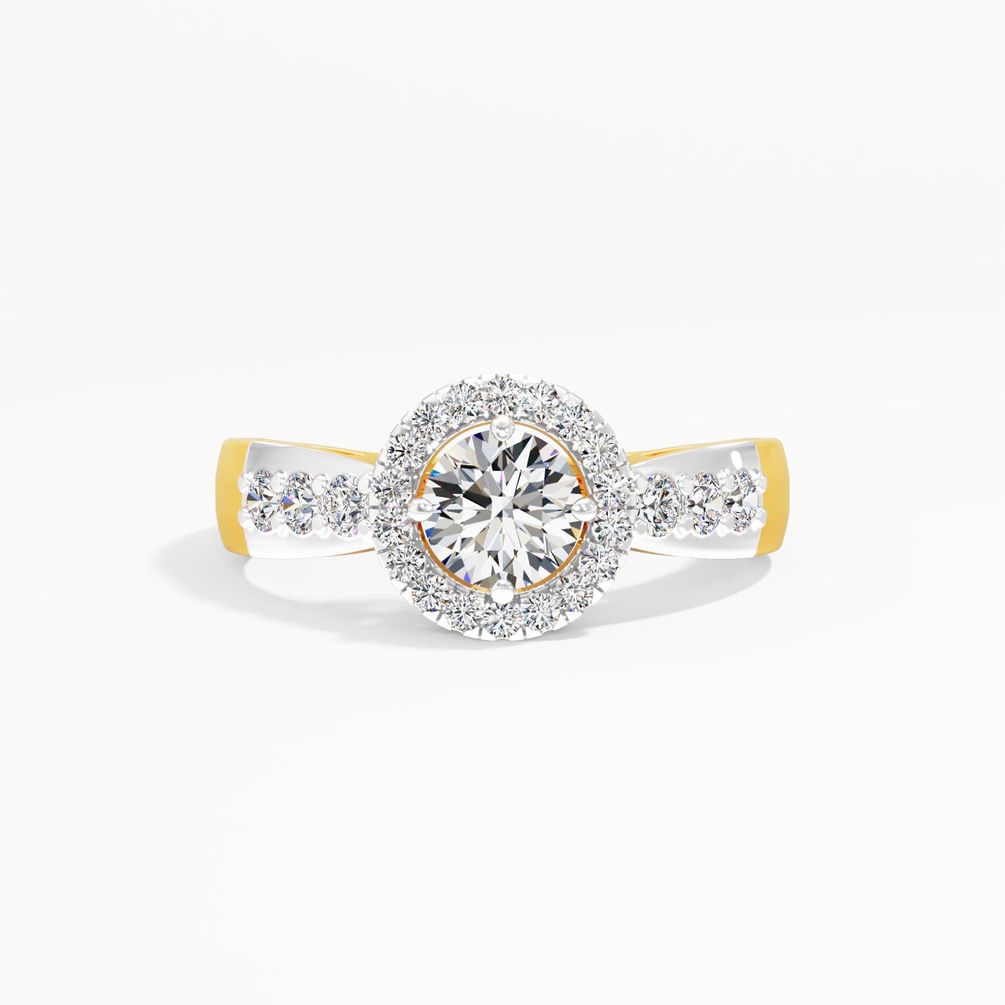 Celestial Grace Halo Solitaire Ring 9k Yellow Gold Round 0.82ct in 9KT Yellow Gold (Diamond Quality: FG-VVS VS)