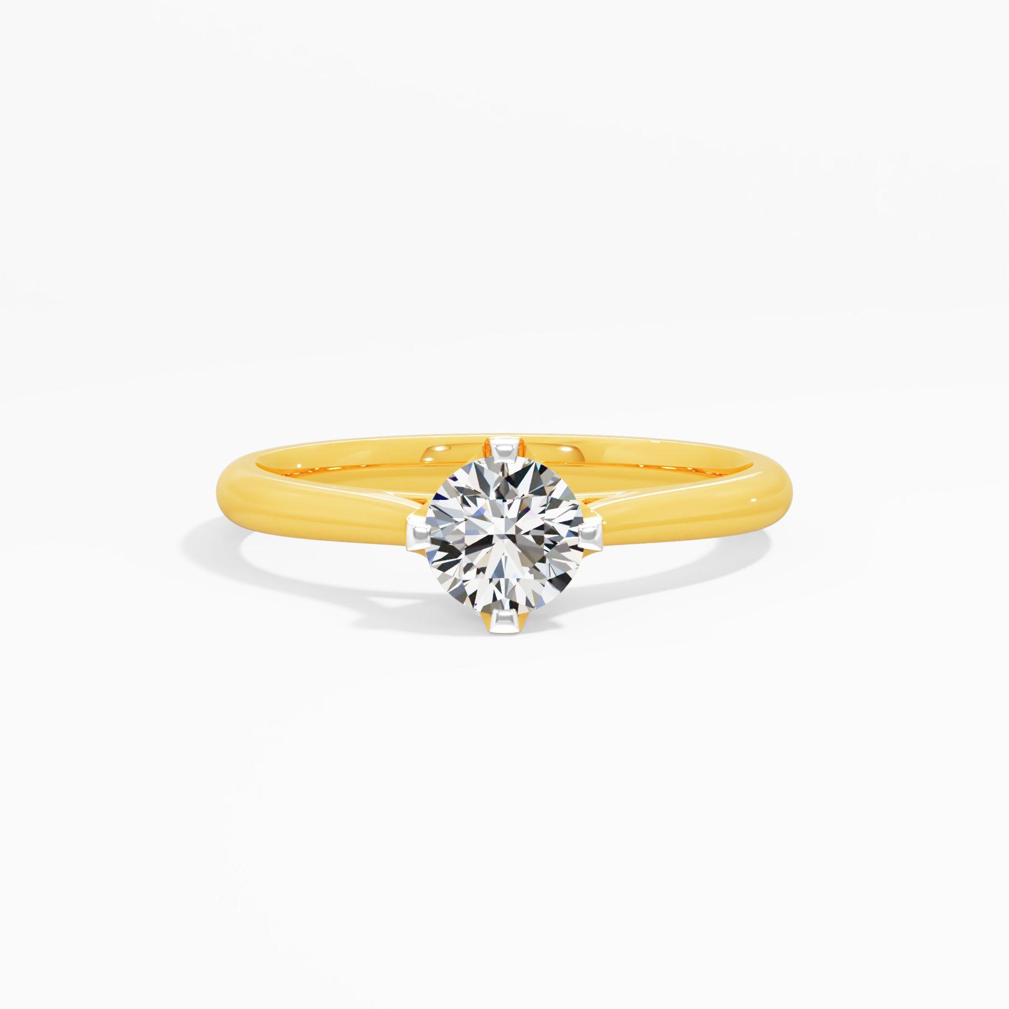 Sleek Minimal Solitaire Ring in 9KT Yellow Gold (Diamond Quality: FG-VVS VS)