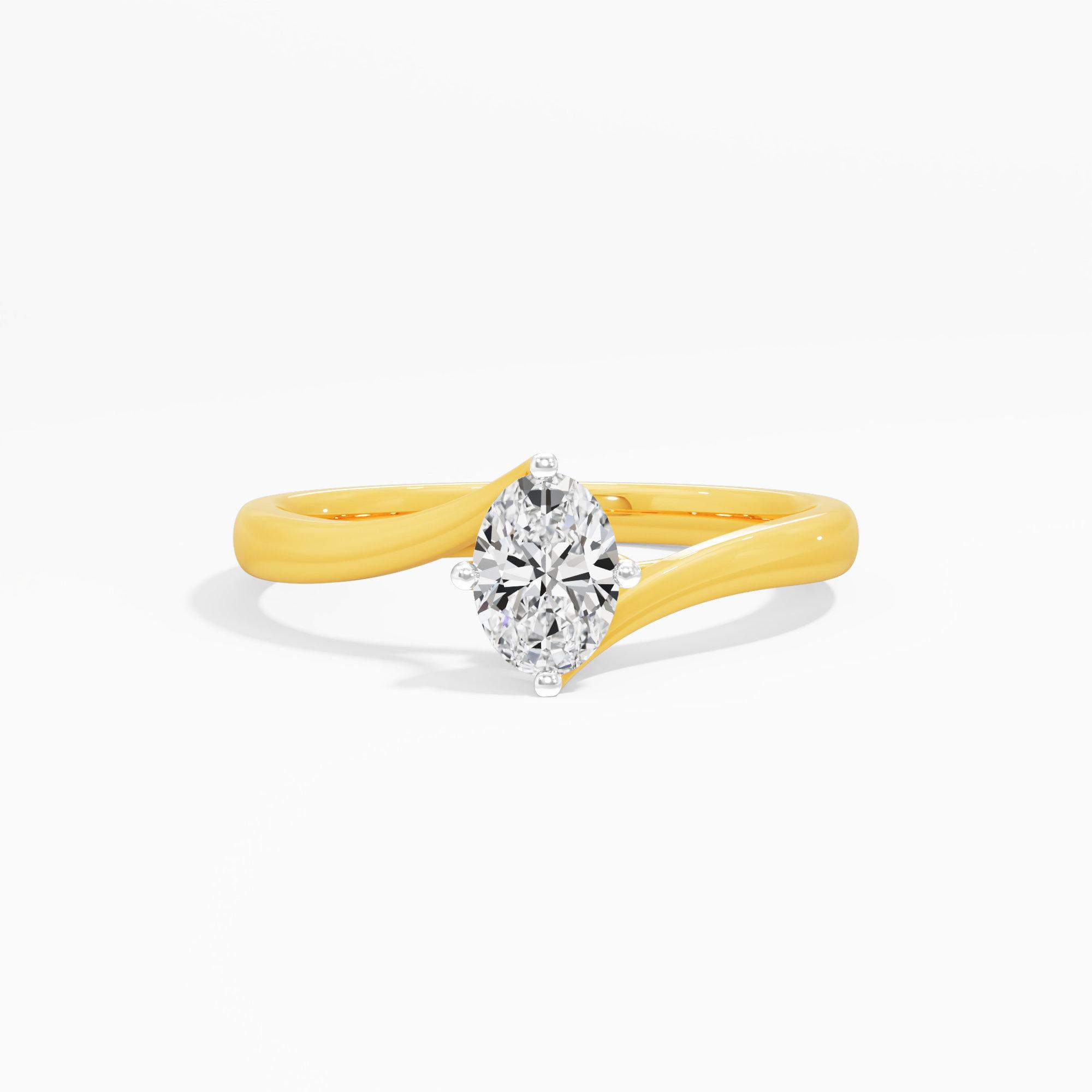 Eternal Embrace Solitaire Diamond Ring in 9KT Yellow Gold (Diamond Quality: FG-VVS VS)