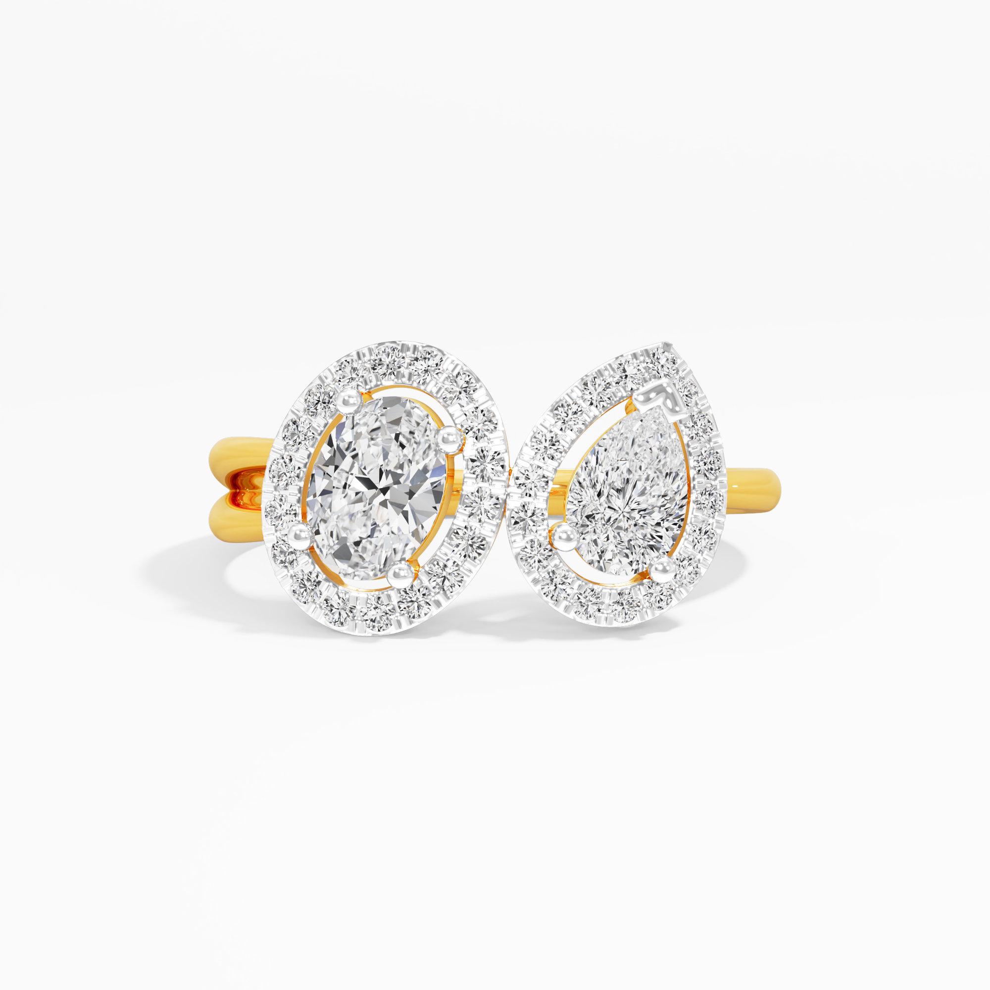 Linked Luster Diamond Ring in 9KT Yellow Gold (Diamond Quality: FG-VVS VS)