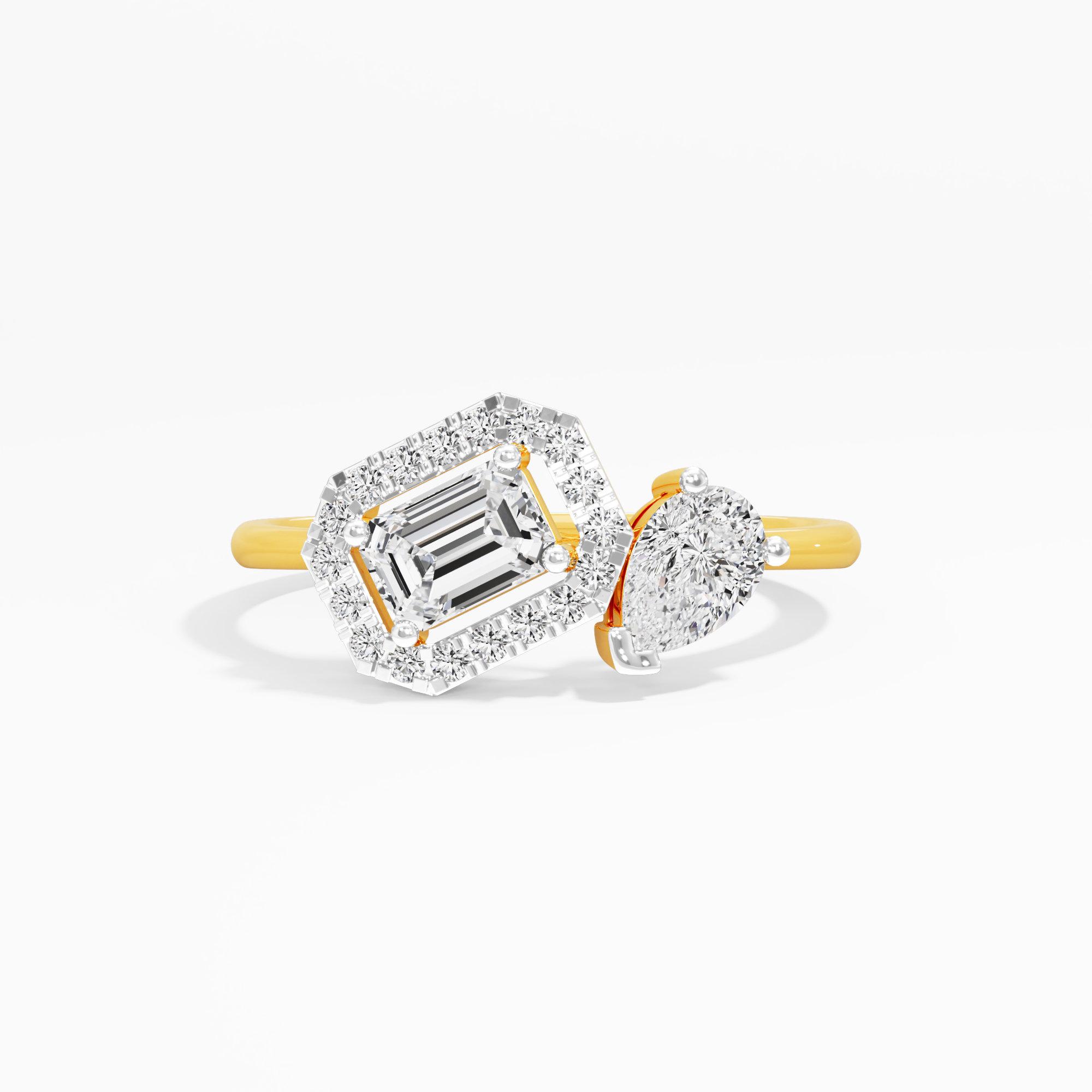 Gleaming Trinity Diamond Ring in 9KT Yellow Gold (Diamond Quality: FG-VVS VS)