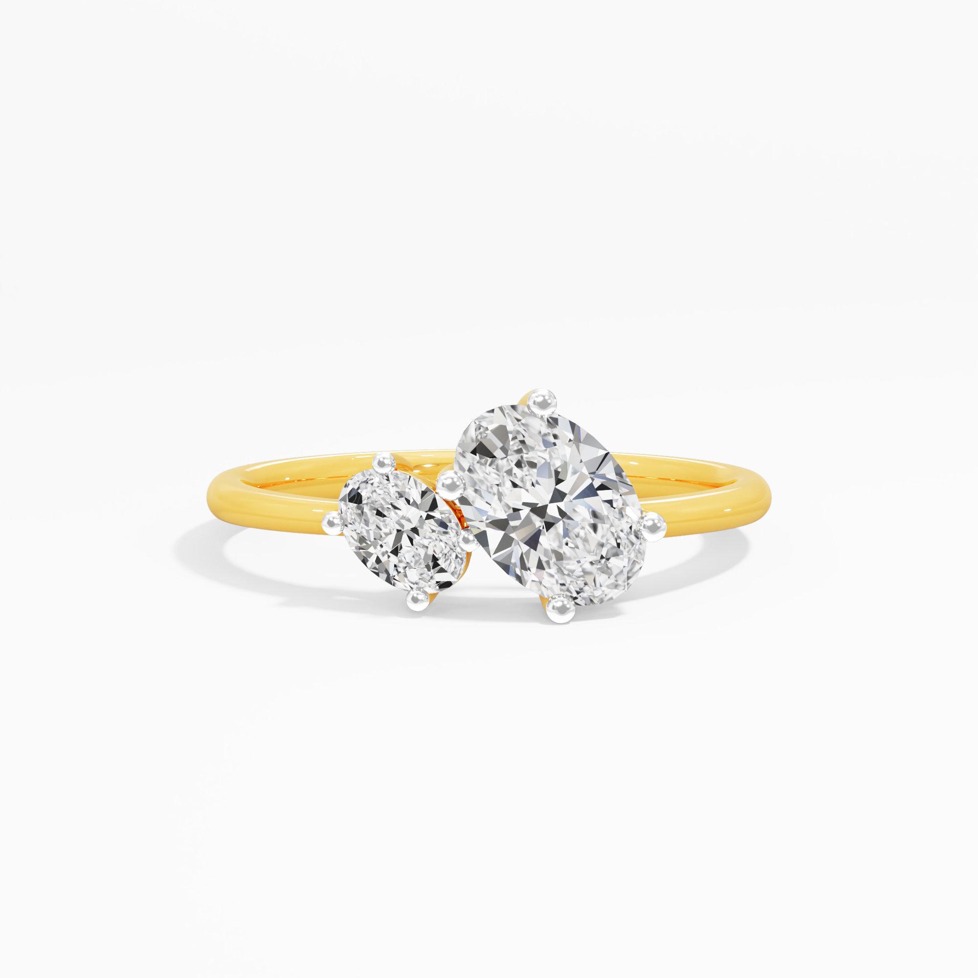 Luminous Oval Diamond Ring in 9KT Yellow Gold (Diamond Quality: FG-VVS VS)