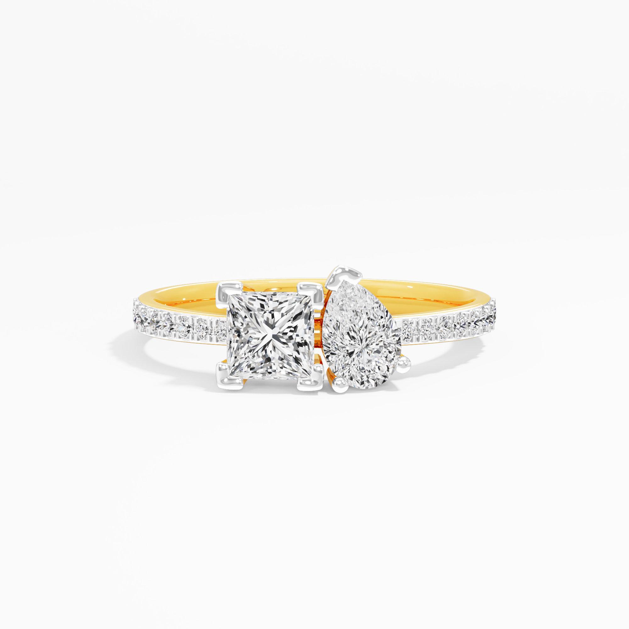 Serene Trio Diamond Ring in 9KT Yellow Gold (Diamond Quality: FG-VVS VS)