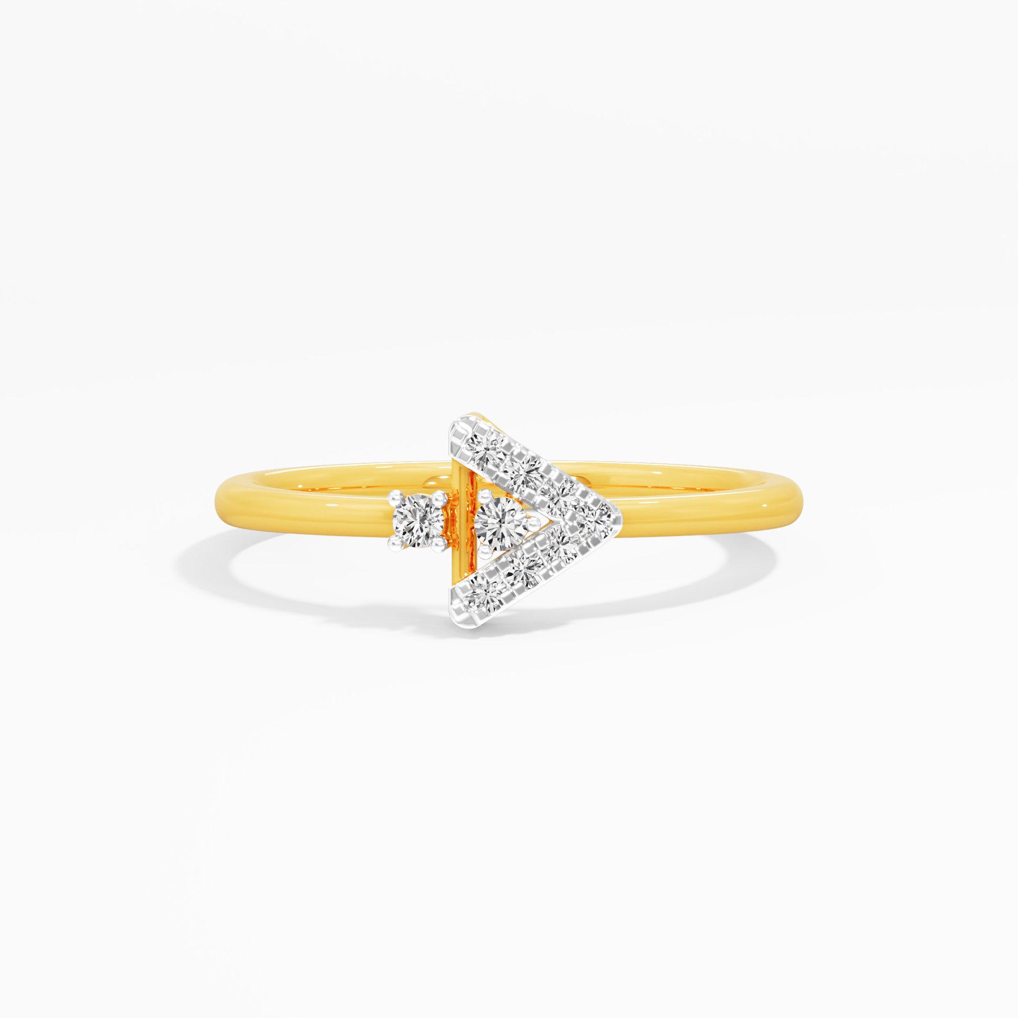 Apex Sparkle Cocktail Ring in 9KT Yellow Gold (Diamond Quality: FG-VVS VS)