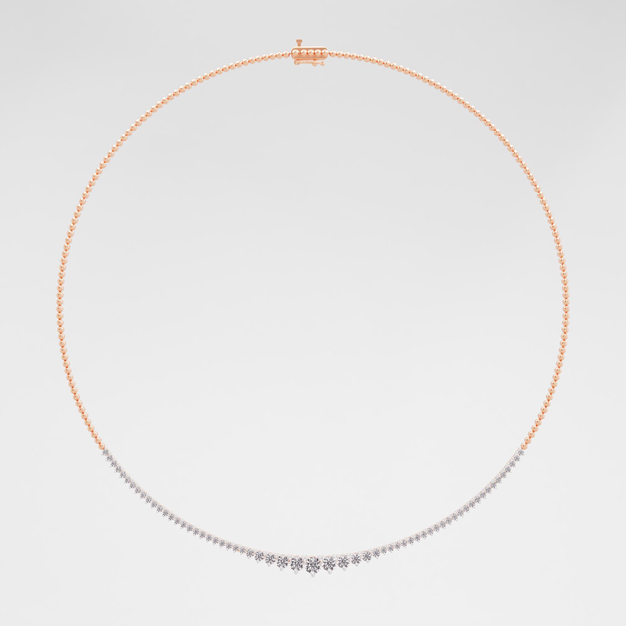 Nirvana Strand Tennis Necklace in 14KT Rose Gold (Diamond Quality: FG-VVS VS)