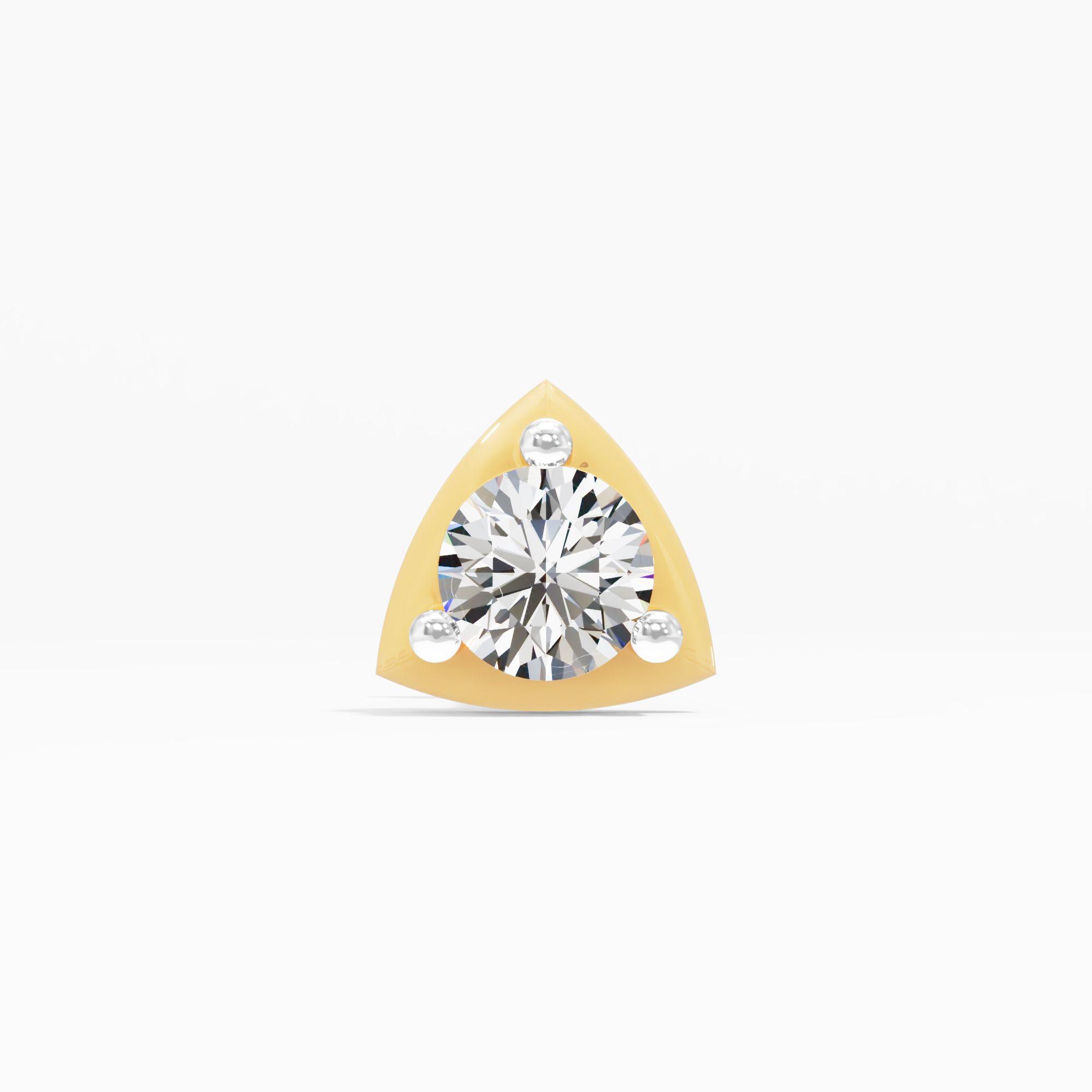 Distinct Stunner Solitaire Nose Pin in 9KT Yellow Gold (Diamond Quality: FG-VVS VS)