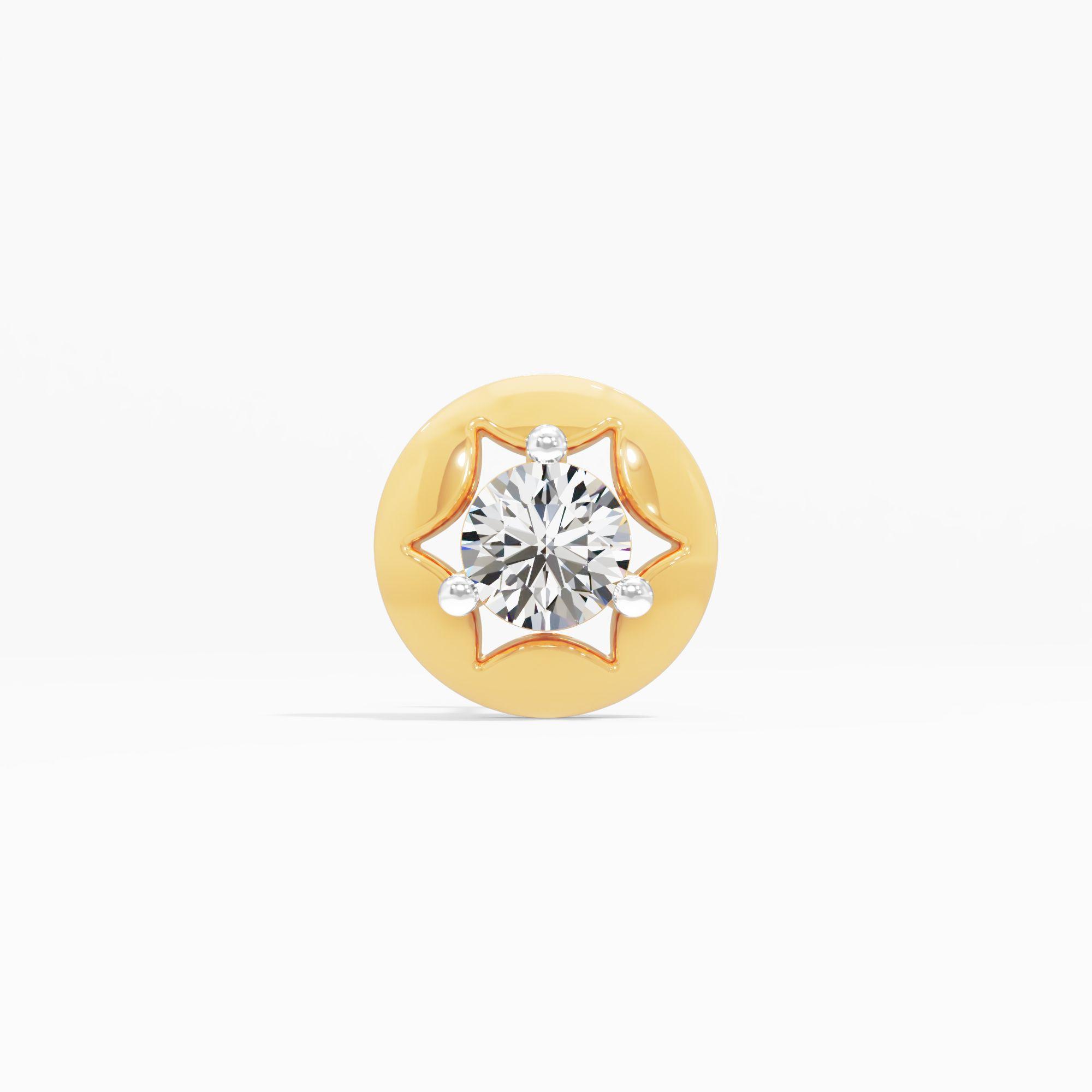 Star Gazer Solitaire Nosepin in 9KT Yellow Gold (Diamond Quality: FG-VVS VS)