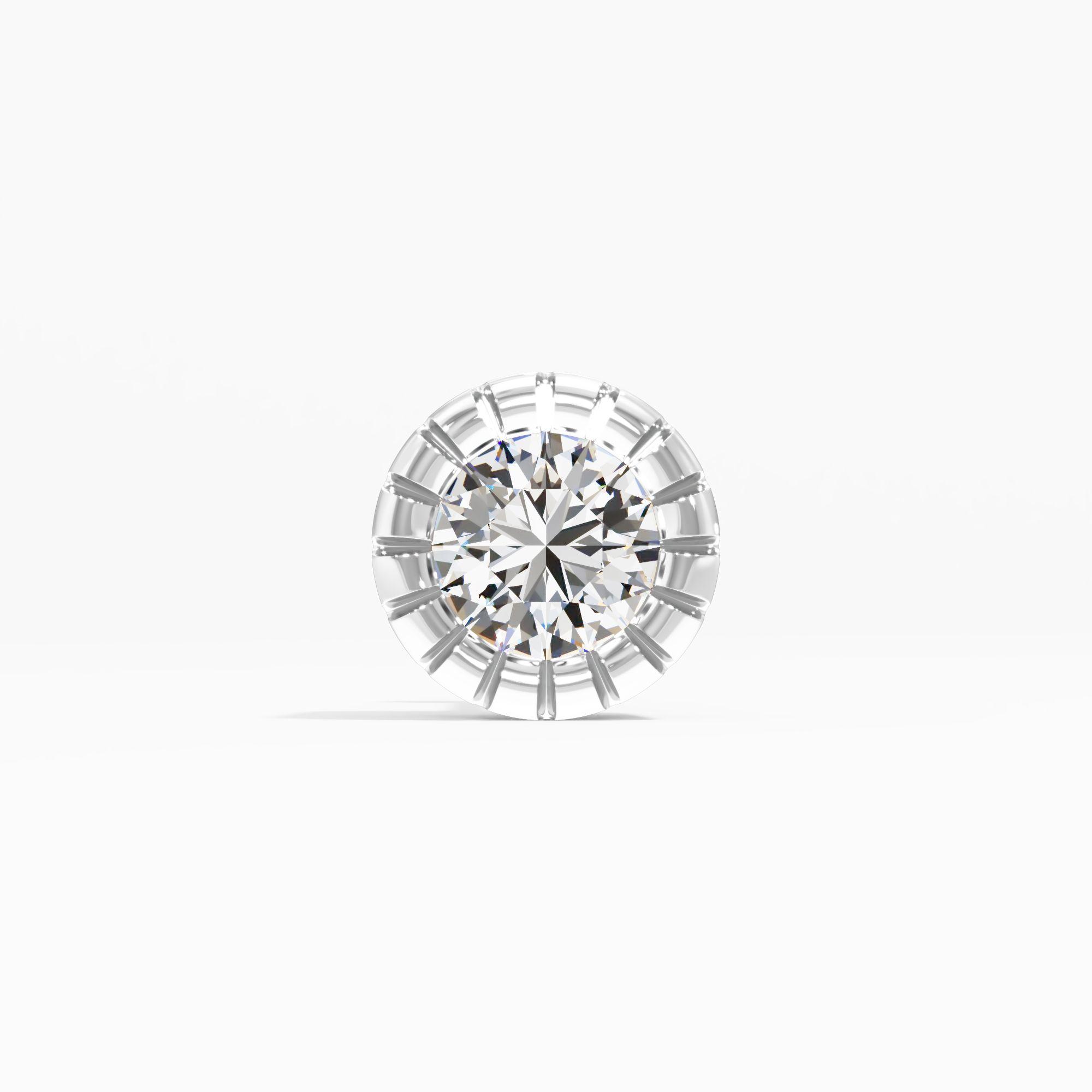 Serrated Bezel Solitaire Nosepin in 9KT Yellow Gold (Diamond Quality: FG-VVS VS)