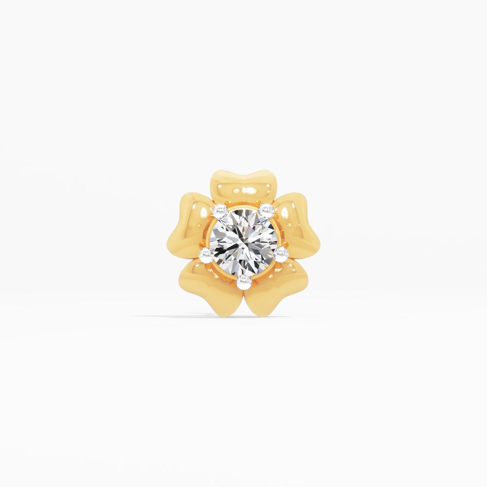 Sea Star Solitaire Nosepin in 9KT Yellow Gold (Diamond Quality: FG-VVS VS)