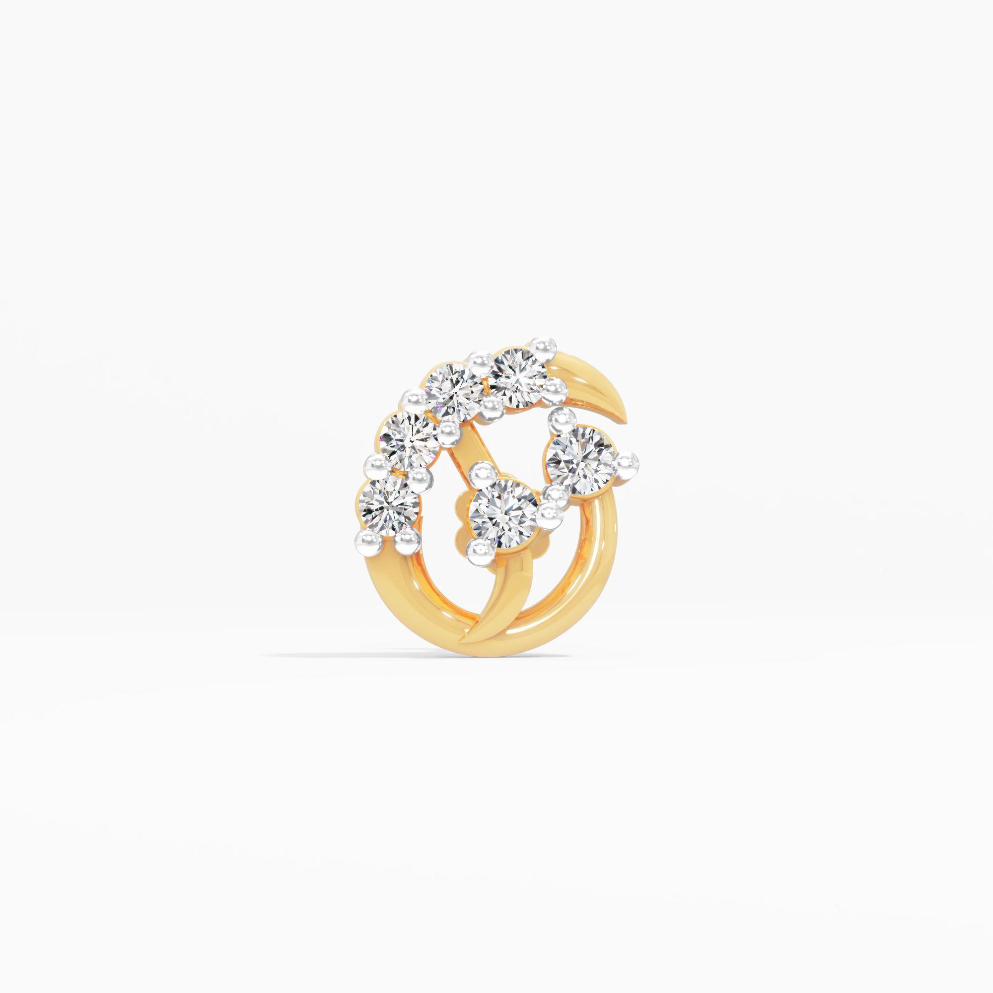 The Galaxy Swirl Nosepin in 9KT Yellow Gold (Diamond Quality: FG-VVS VS)