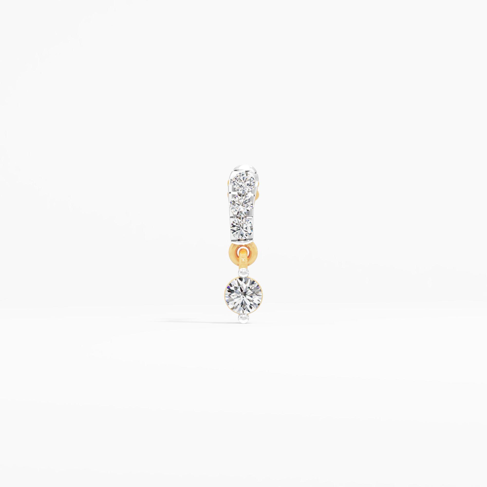 The Diamond Raindrop Nosepin in 9KT Yellow Gold (Diamond Quality: FG-VVS VS)
