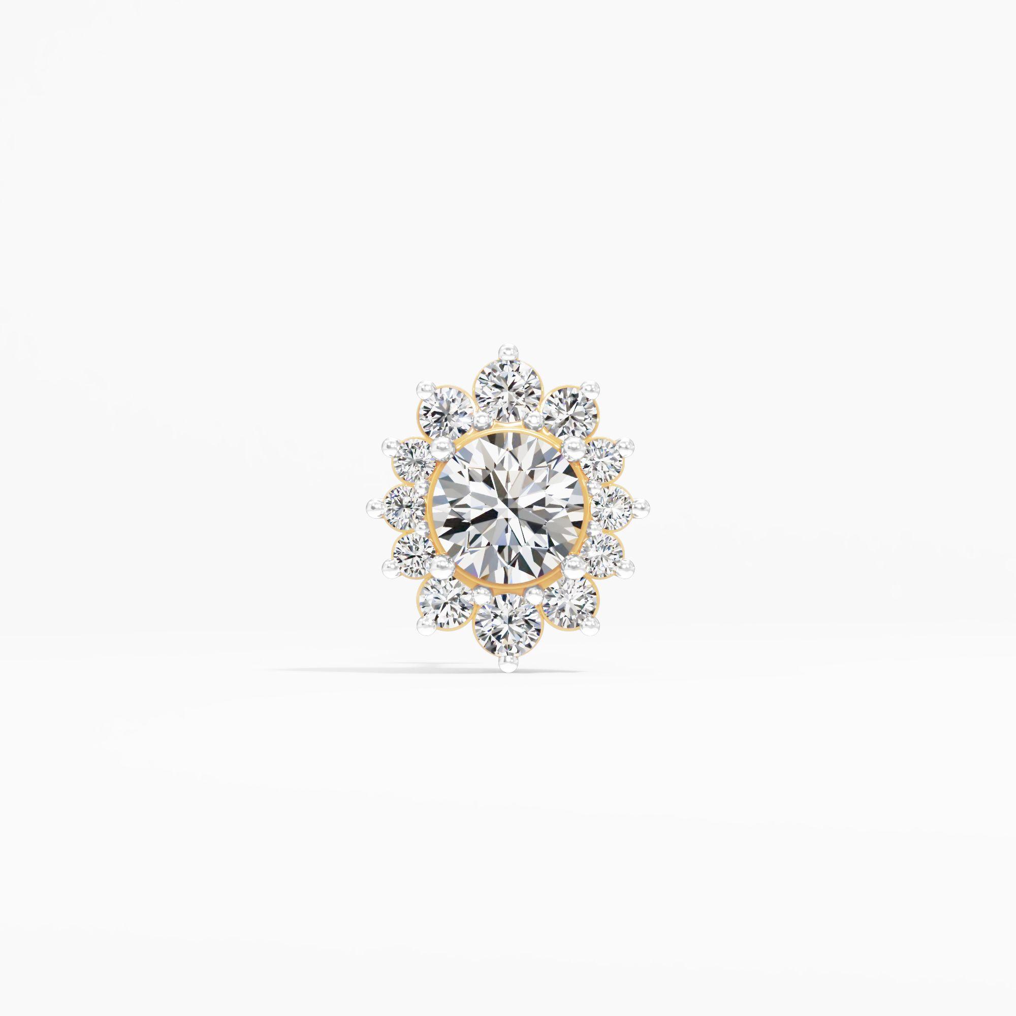 The Bloomlet Diamond Nosepin in 9KT Yellow Gold (Diamond Quality: FG-VVS VS)