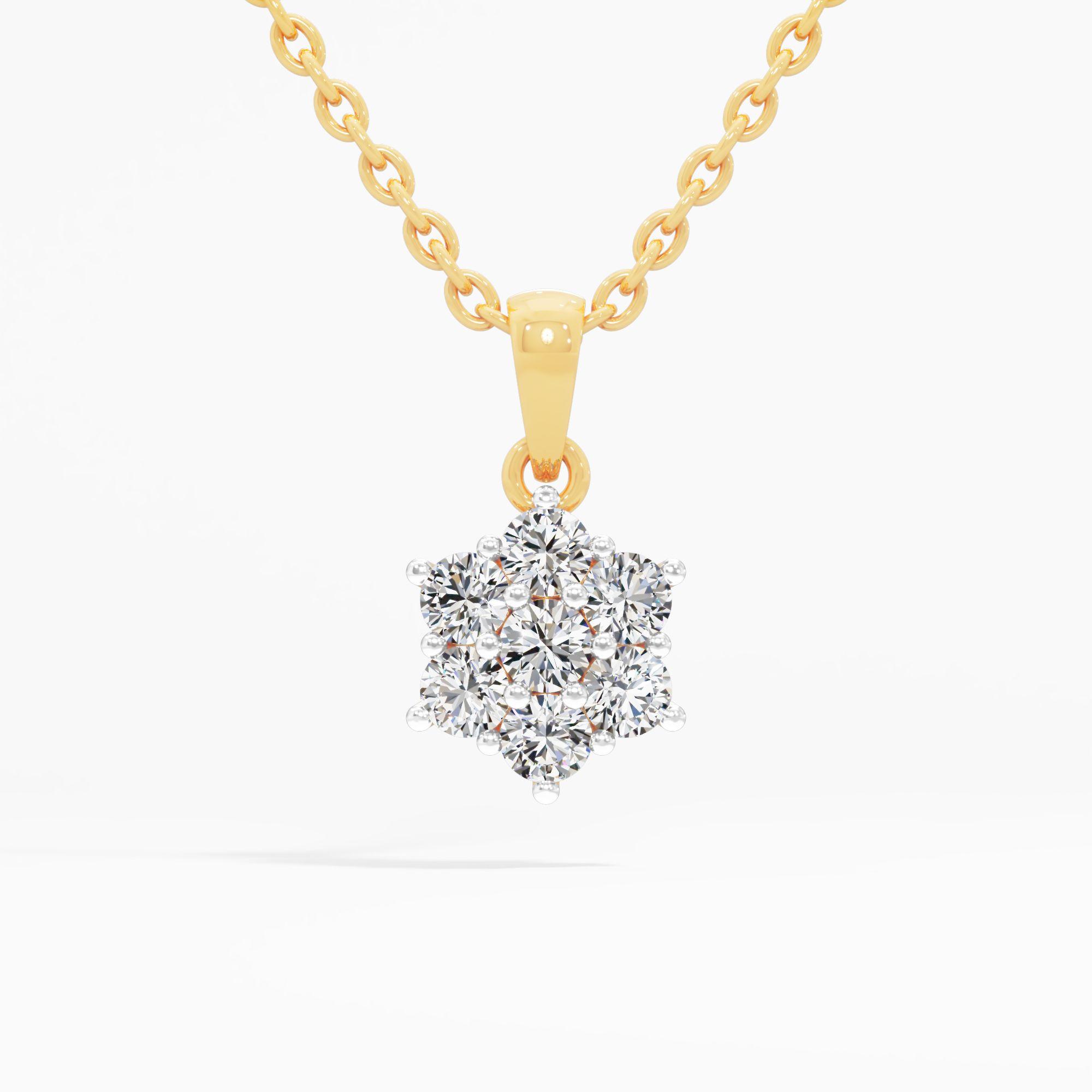 Simply Starstruck Cluster Pendant in 9KT Yellow Gold (Diamond Quality: FG-VVS VS)