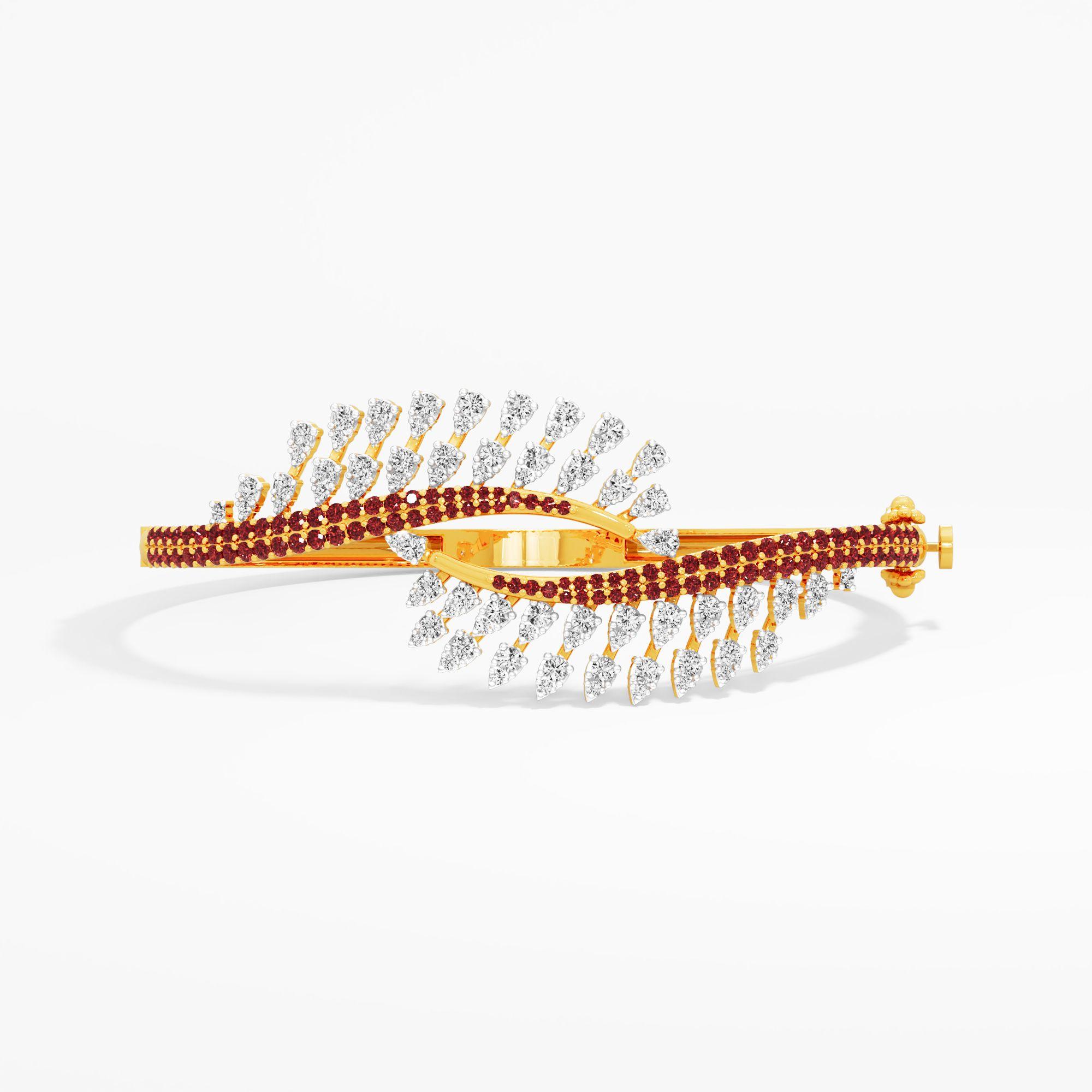 Crimson Crossover Diamond Bracelet in 9KT Yellow Gold (Diamond Quality: FG-VVS VS)