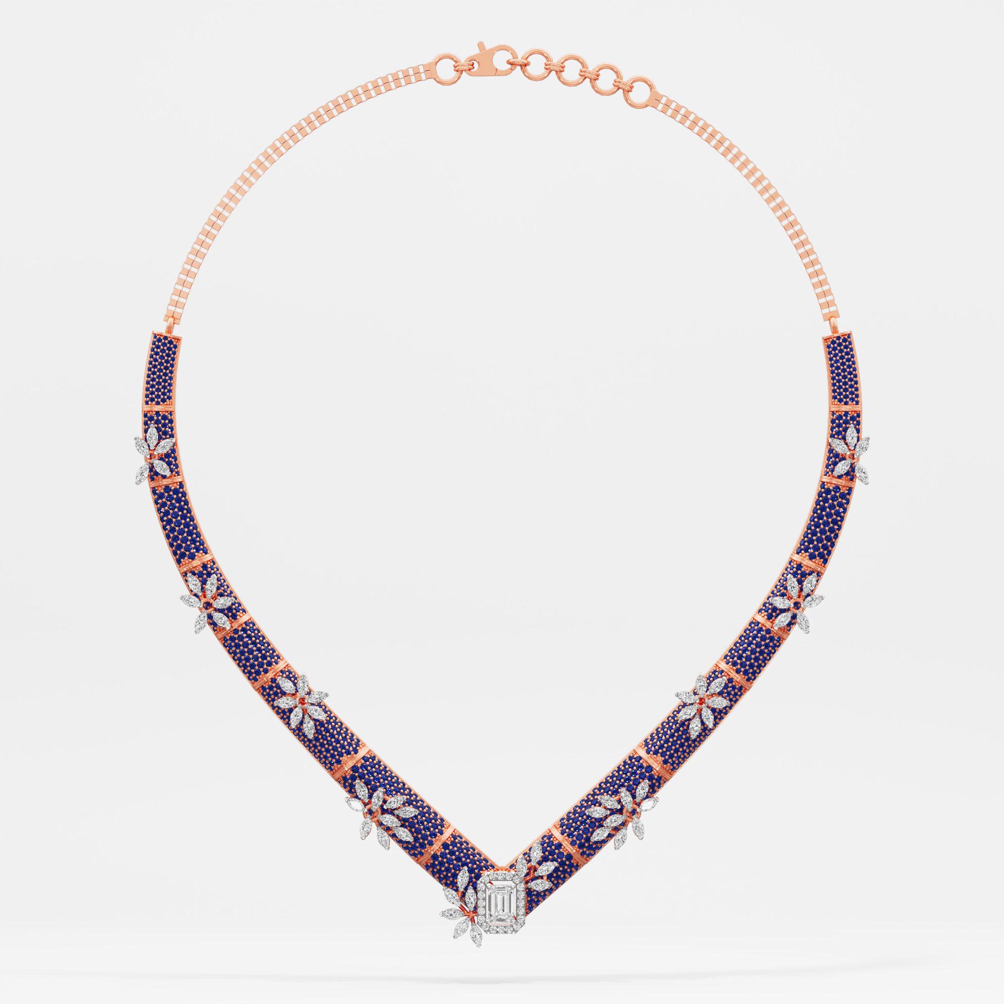 Twilight Floret Diamond Necklace in 14KT Rose Gold (Diamond Quality: FG-VVS VS)