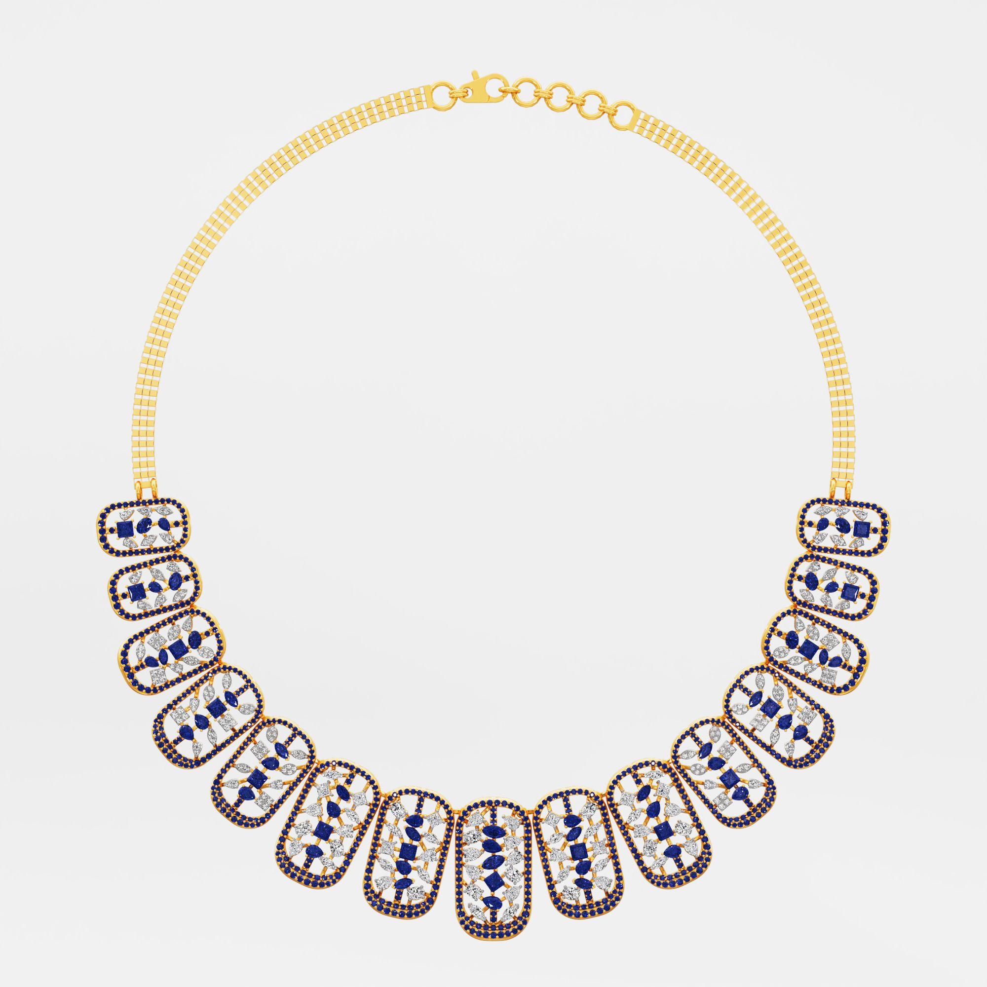 Starlit Archway Diamond Necklace in 9KT Yellow Gold (Diamond Quality: FG-VVS VS)