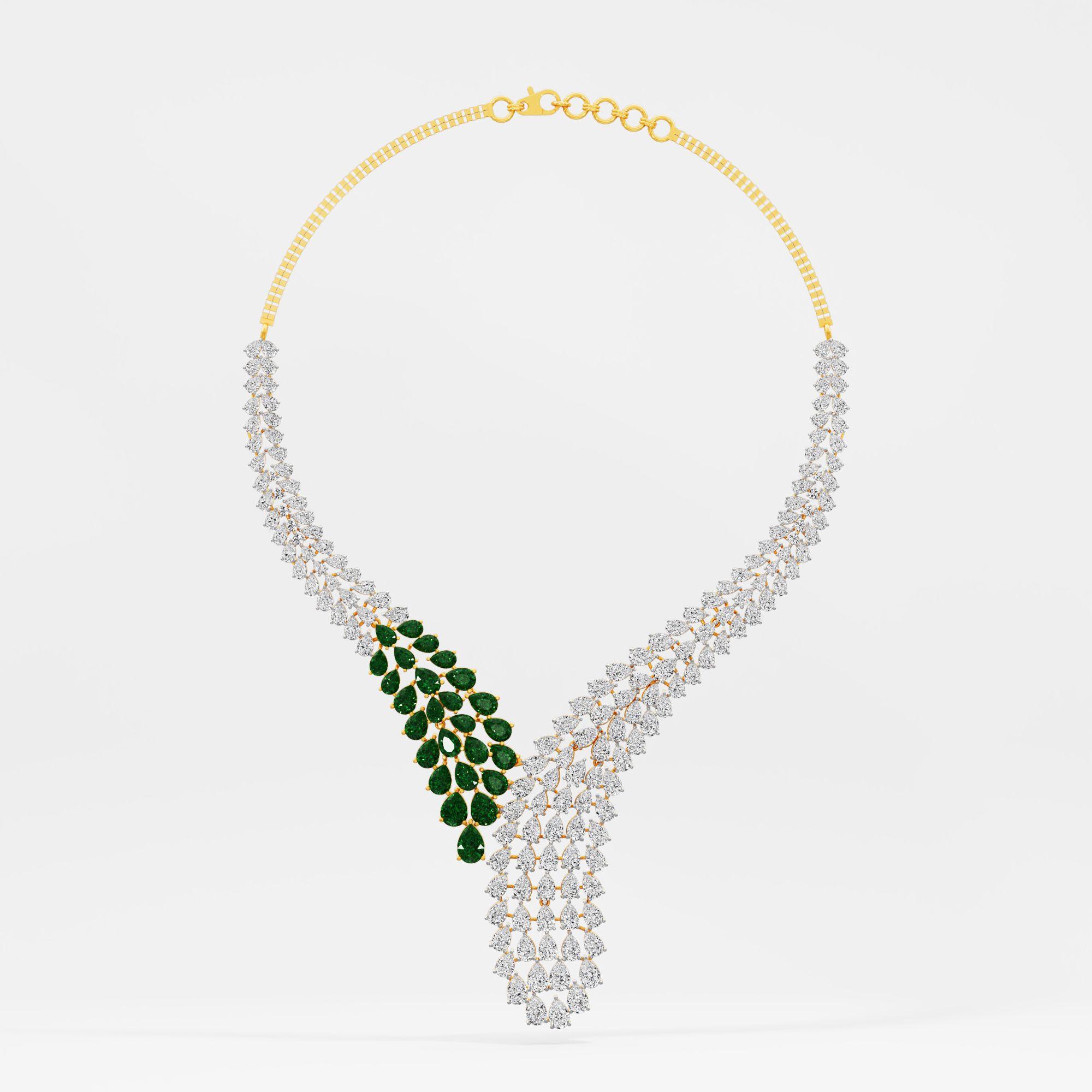 Ivy Cascade Diamond Necklace in 9KT Yellow Gold (Diamond Quality: FG-VVS VS)