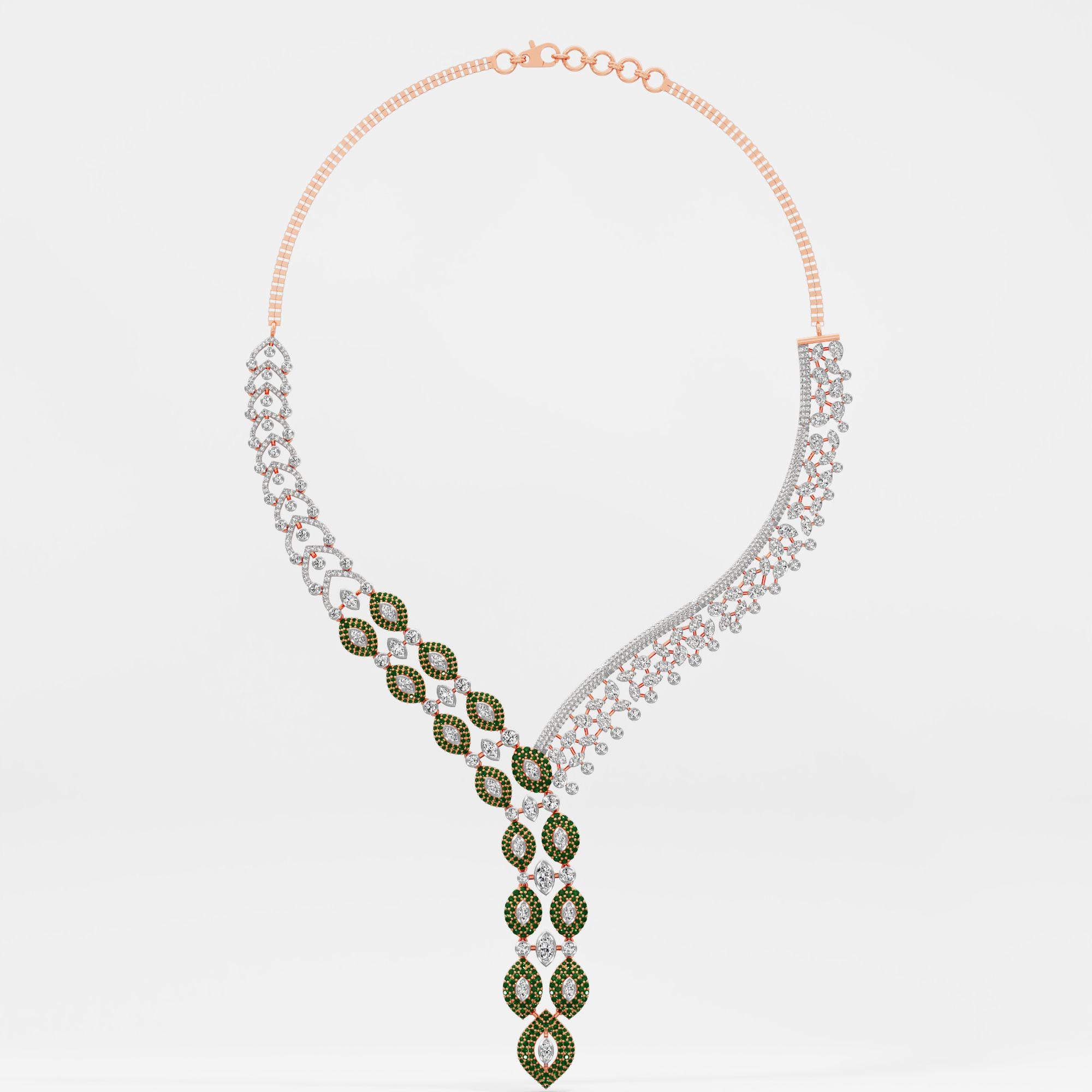 Woven Wonder Diamond Necklace in 14KT Rose Gold (Diamond Quality: FG-VVS VS)