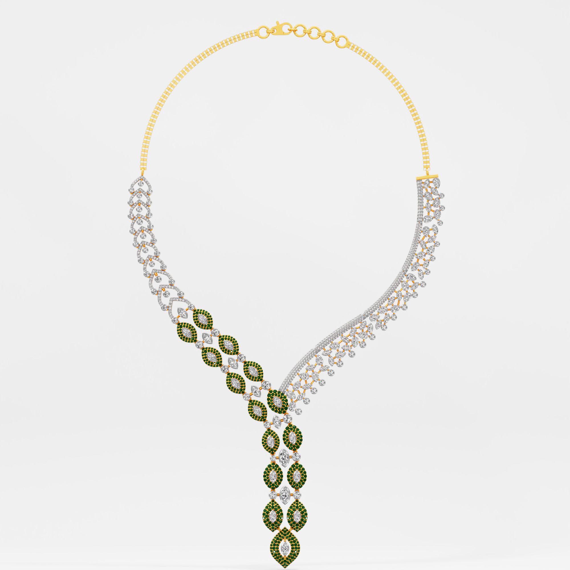 Woven Wonder Diamond Necklace in 9KT Yellow Gold (Diamond Quality: FG-VVS VS)