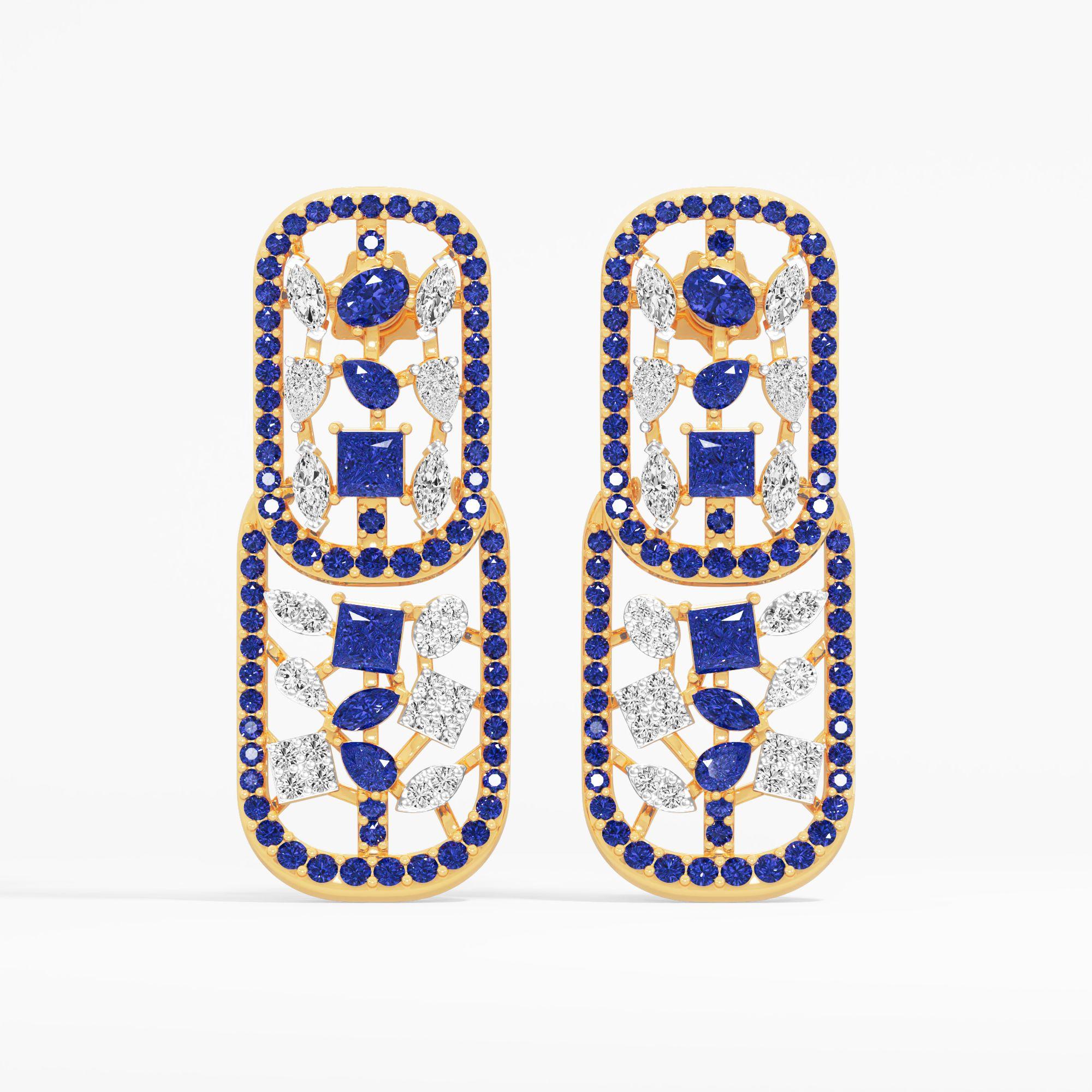 Starlit Archway Stud Earrings in 9KT Yellow Gold (Diamond Quality: FG-VVS VS)